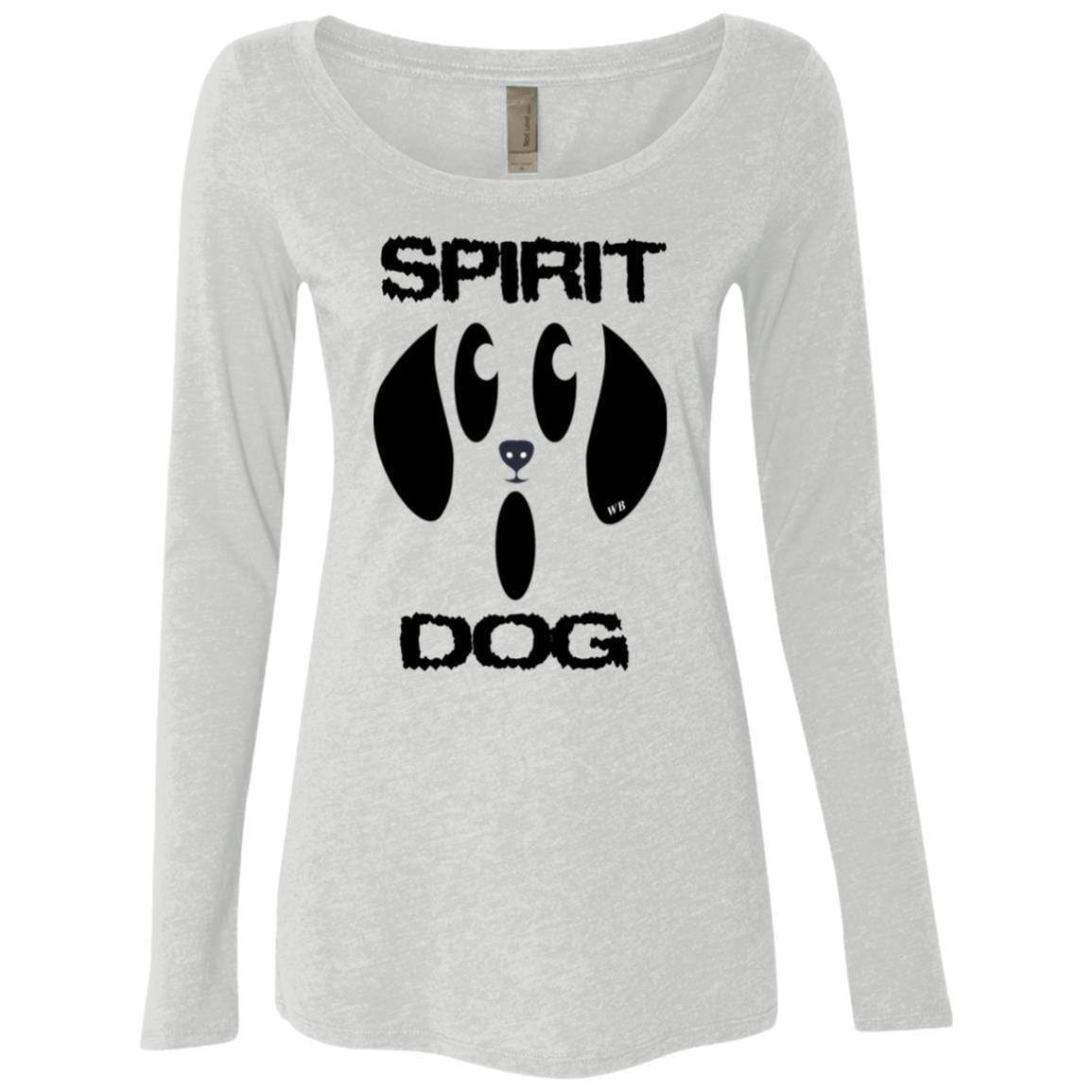 WineyBitches.Co Halloween Dog Spirit Women's Long Sleeve Scoop Neck Tri-Blend Shirt - Perfect for Halloween Parties, Costume Contests & Pet Lover Outfits
