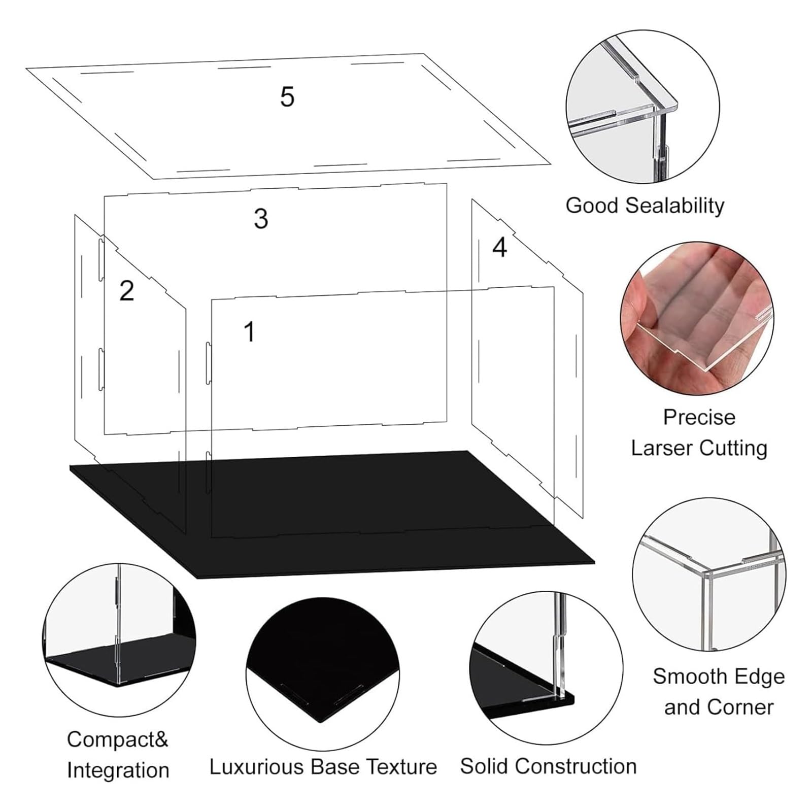 7.8in Miniature Display Case - Clear Dust-Proof Protective Cover for Collectibles, LEGO Blocks, Model Cars, Action Figures & Trophies (25x20x20cm) - Perfect for Showcasing Handmade Crafts, Birthday Gifts & Award Statues