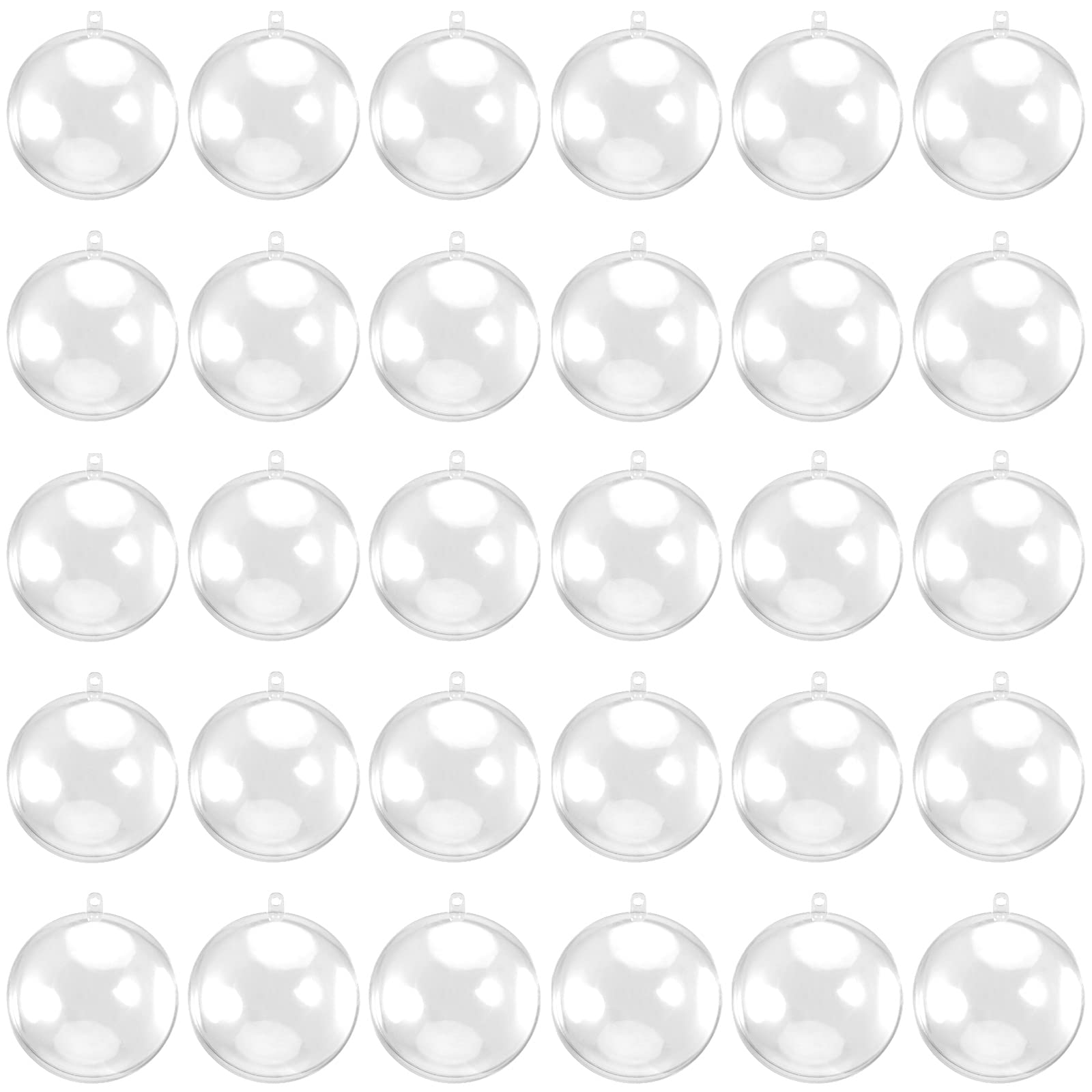 MANCHAP 30-Pack 100mm Clear Plastic Fillable Ornament Balls - Transparent Acrylic Christmas Baubles for DIY Crafts, Holiday Decor, Wedding Centerpieces & Party Decorations | Perfect for Tree Decor, Gift Filling & Home Decoration
