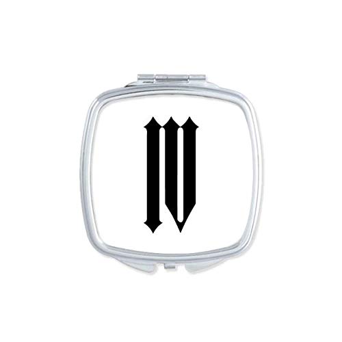 DIYthinker Roman Numerals Black Silhouette Mirror - Portable Compact Pocket Makeup Mirror with Double Sided Glass for Travel, Home & Office Use