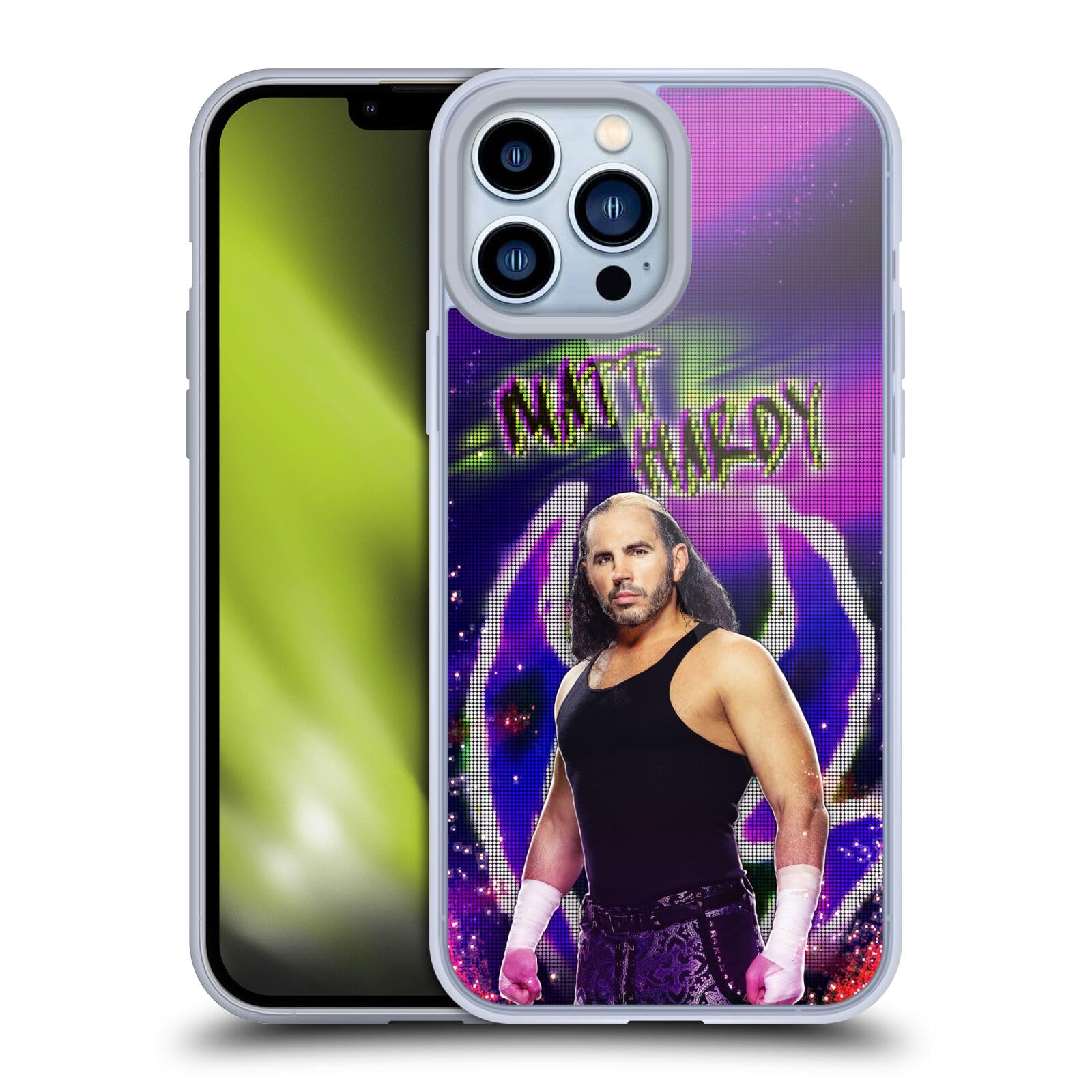 Officially Licensed WWE LED Image Matt Hardy Soft Gel Case for Apple iPhone 13 Pro Max - Durable Protective Phone Cover with Vibrant LED Display | Perfect for Wrestling Fans, Collectors & Everyday Use
