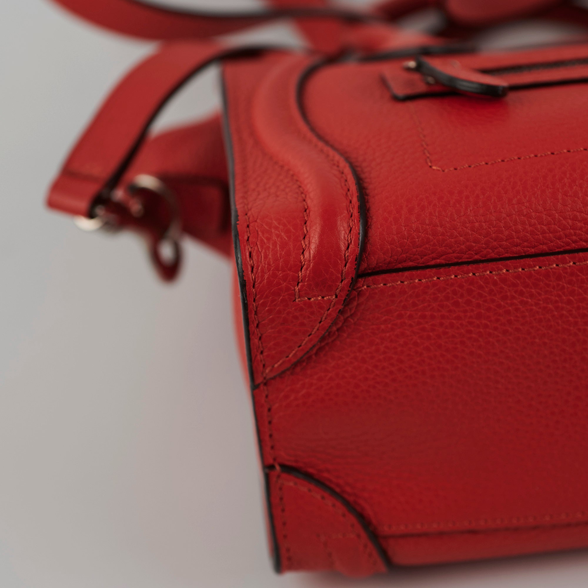 Celine Luggage Nano Handbag in Red | Genuine Leather Crossbody Bag for Women | Perfect for Work, Travel & Everyday Use