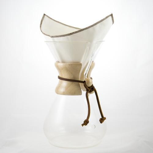 Organic Cotton CoffeeSock Chemex 6 Cup Reusable Filters - 2 Pack | Eco-Friendly Pour Over Coffee Brewing for Home & Specialty Cafes