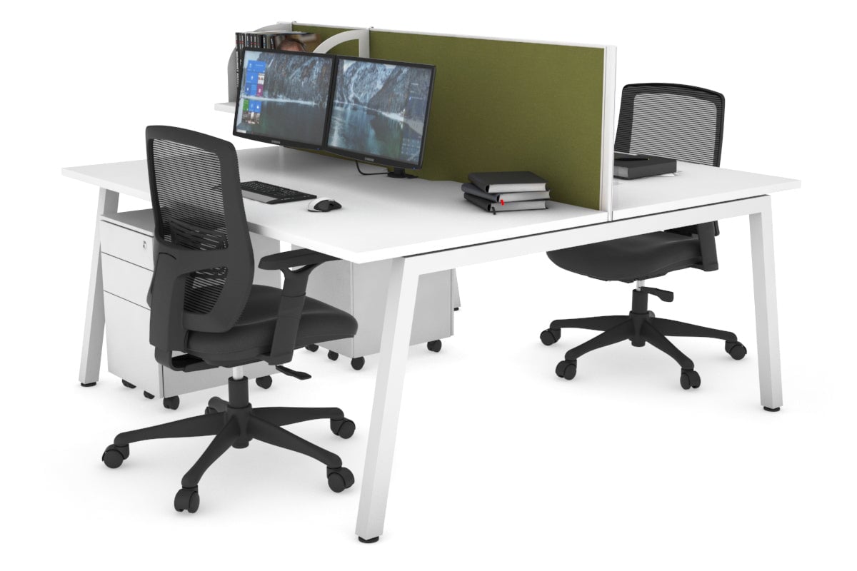 Quadro 2-Person Office Workstation Desk - 1600L x 800W with Cable Management - Perfect for Collaborative Workspaces & Home Offices