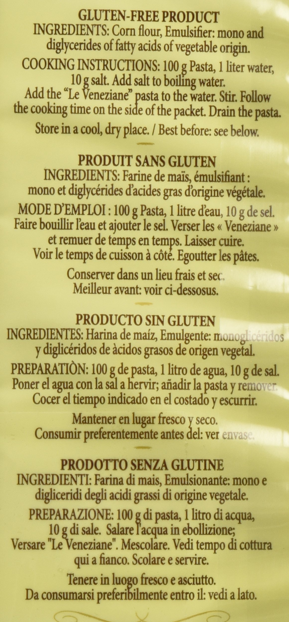 Gluten-Free Italian Fusilli Pasta (Eliche) by Le Veneziane - 4 Pack (8.8 oz Each) | Perfect for Vegan, Celiac & Healthy Pasta Dishes