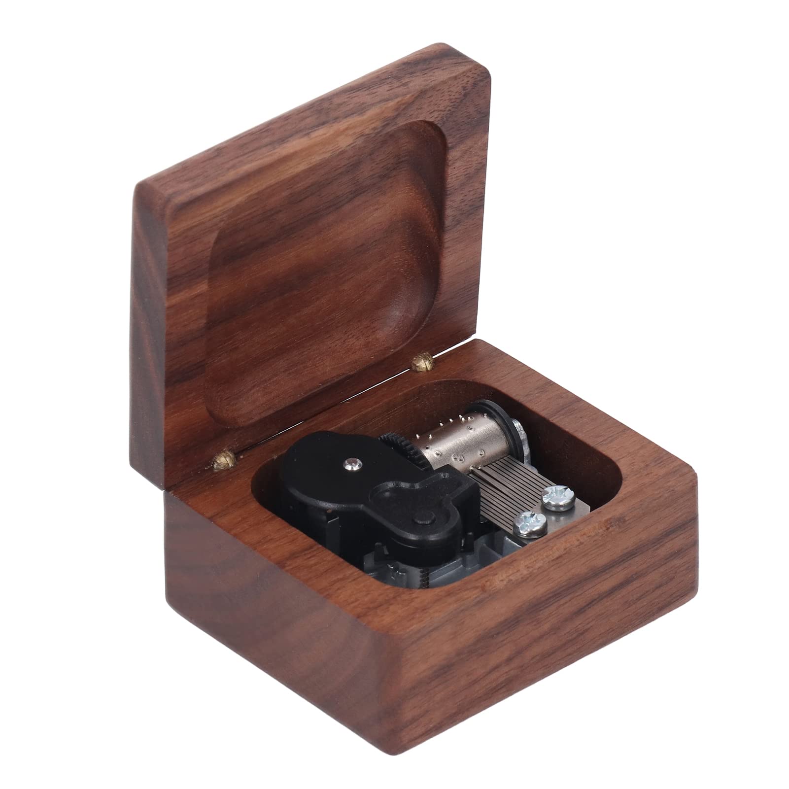 Vintage Walnut Wooden Music Box - Handcrafted Small Musical Box for Home Decoration, Gift & Collectible | Perfect for Bedroom, Living Room & Wedding Decor