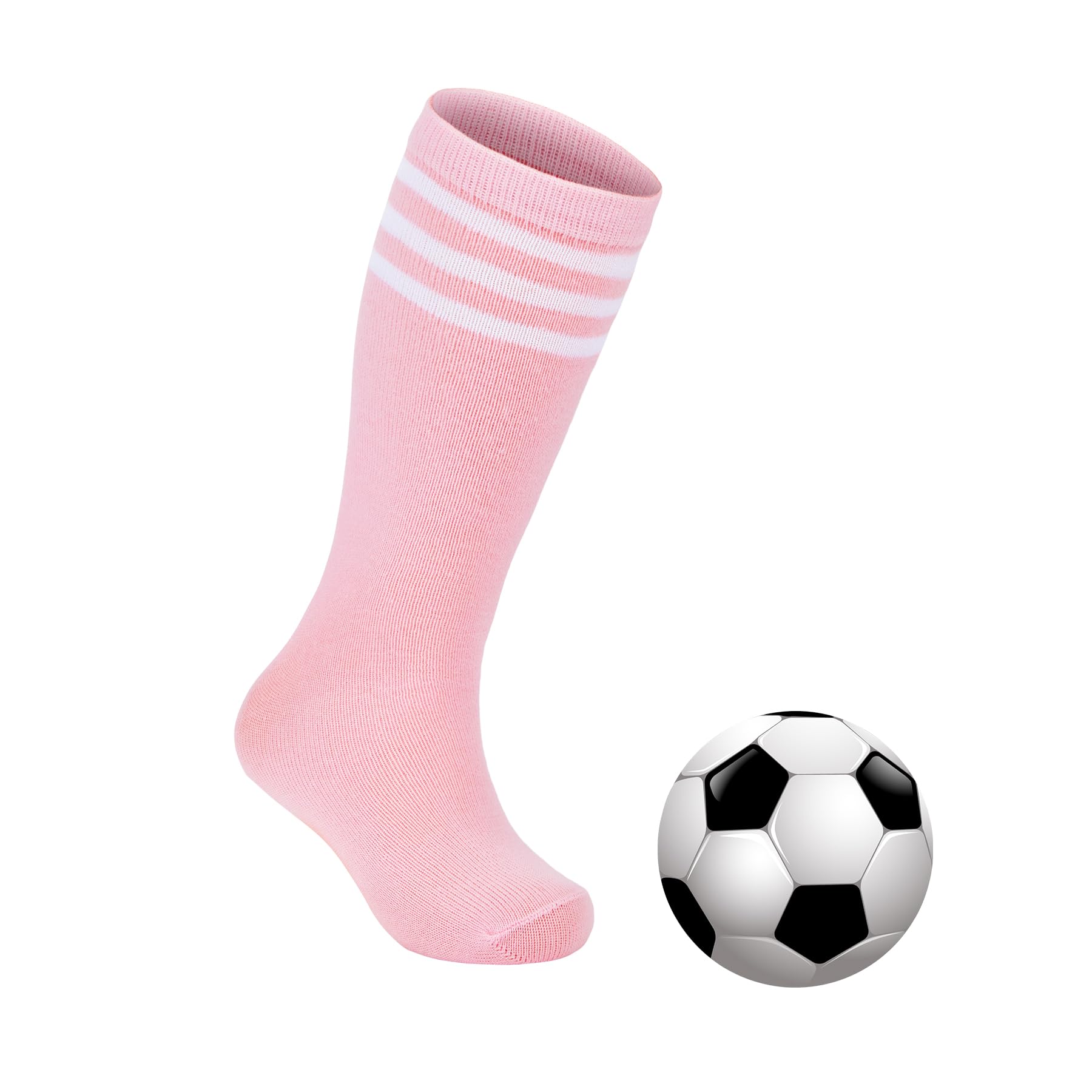 Zando Kids Soccer Socks - Knee High Cotton Athletic Socks for Boys & Girls - Breathable Youth Baseball Socks - Perfect for Soccer, Baseball & Sports Activities