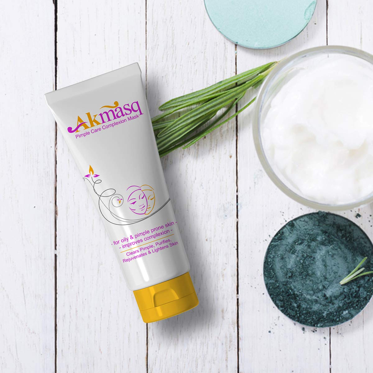 Best Akmasq Pimple Care Complexion Cream Mask for Acne Treatment - 75g Deep Cleansing Face Mask for Oily & Sensitive Skin | Perfect for Daily Skincare Routine & Post-Workout Breakout Prevention