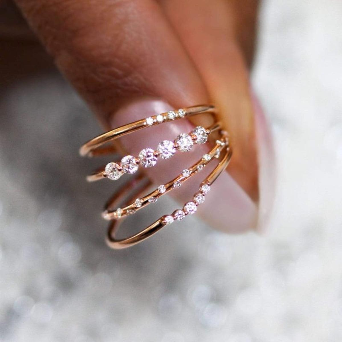 Stunning Thin Starry Diamond Half Eternity Ring - 14K White Gold Wedding Band for Women, Perfect for Engagement, Anniversary & Valentine's Day Gifts