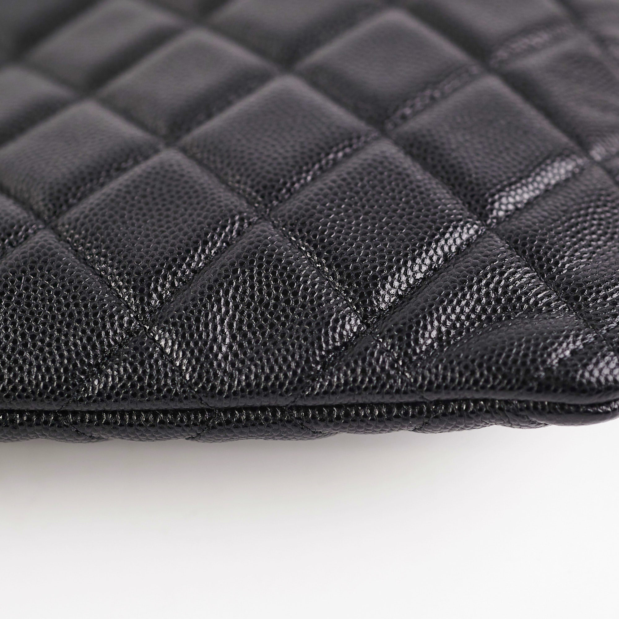 Chanel Medium Black Caviar O Case - Luxury Leather Handbag for Women, Perfect for Work, Travel & Evening Events