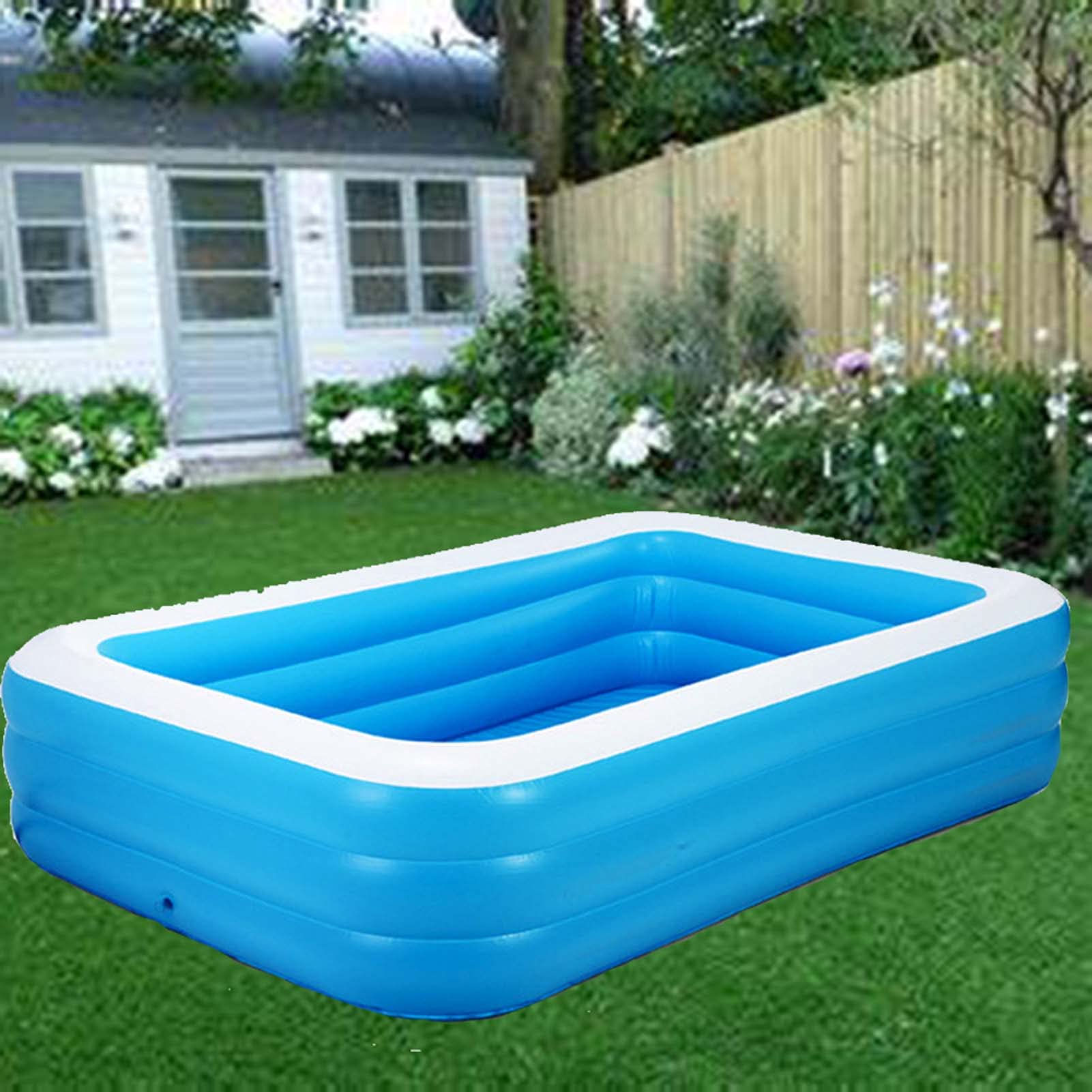 **Inflatable Family Swimming Pool 51x35x20 Inch - Above Ground Kiddie Pool for Kids & Adults, Blow Up Outdoor Pool for Backyard, Garden, Summer Water Play - Perfect for Parties, Relaxation & Family Fun**