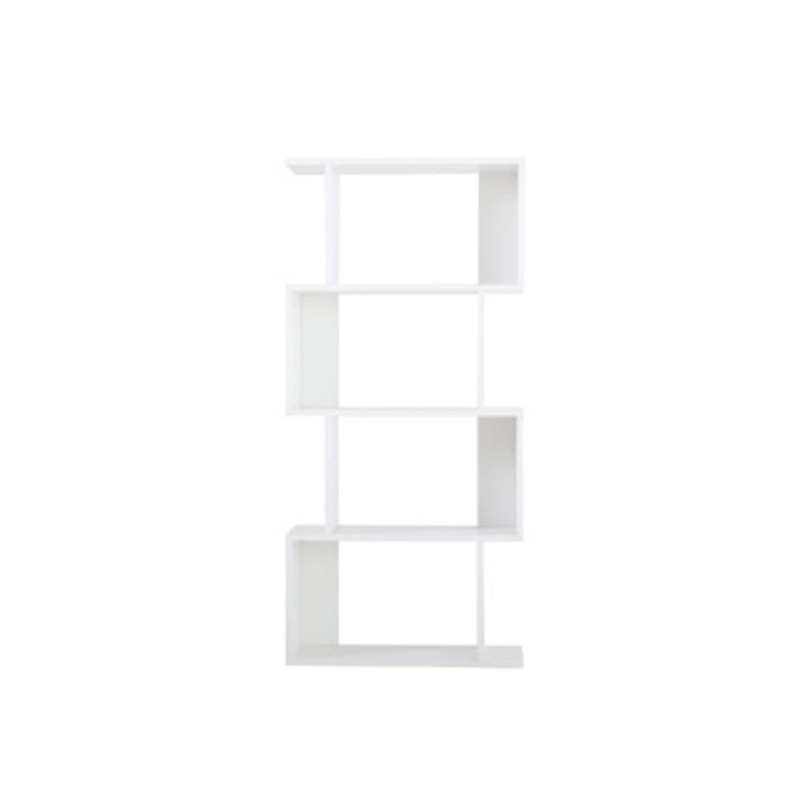 Multifunctional S-Shaped Wooden Bookcase - Free Standing Storage Shelf & Display Organizer for Home, Office - Perfect for Living Room, Bedroom, and Study Spaces