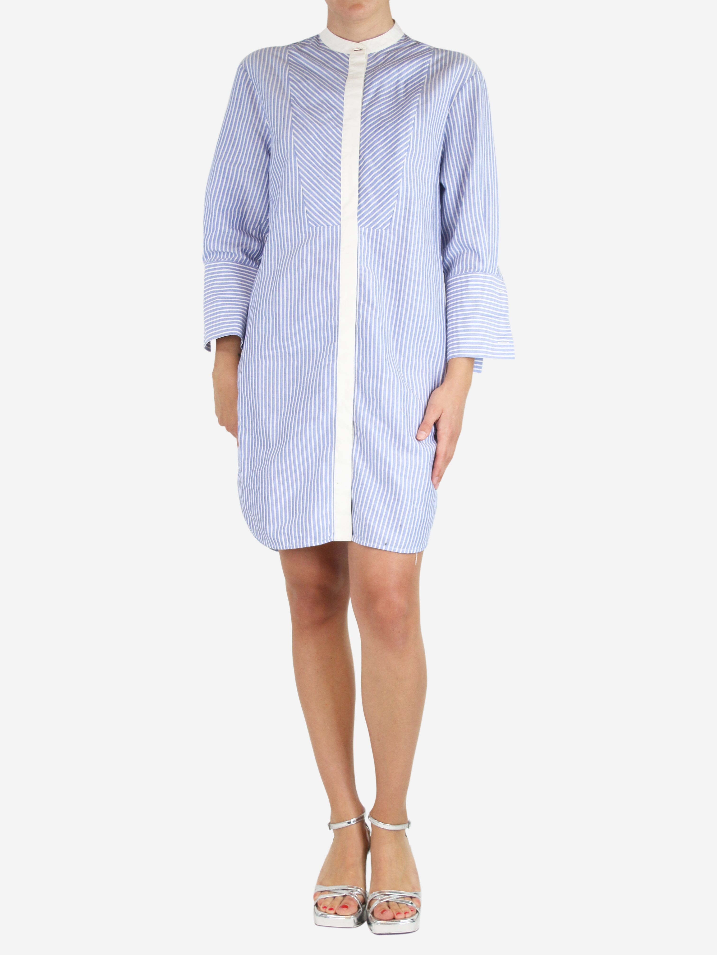 Blue Striped Long Shirt Dress - Size UK 8 (US 6) - Women's Casual Summer Maxi Dress for Beach, Travel & Everyday Wear