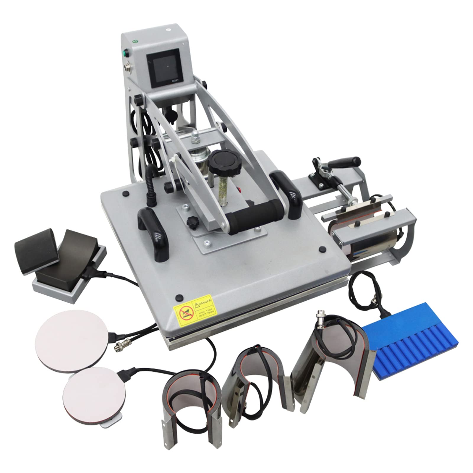 TECHTONGDA 15x15 Inch Semi-Automatic Magnetic Heat Press Machine - 9-in-1 Multifunctional Heat Transfer Machine with Swing Function & Digital Temperature Control | Perfect for T-Shirts, Mugs, Hats & DIY Crafts