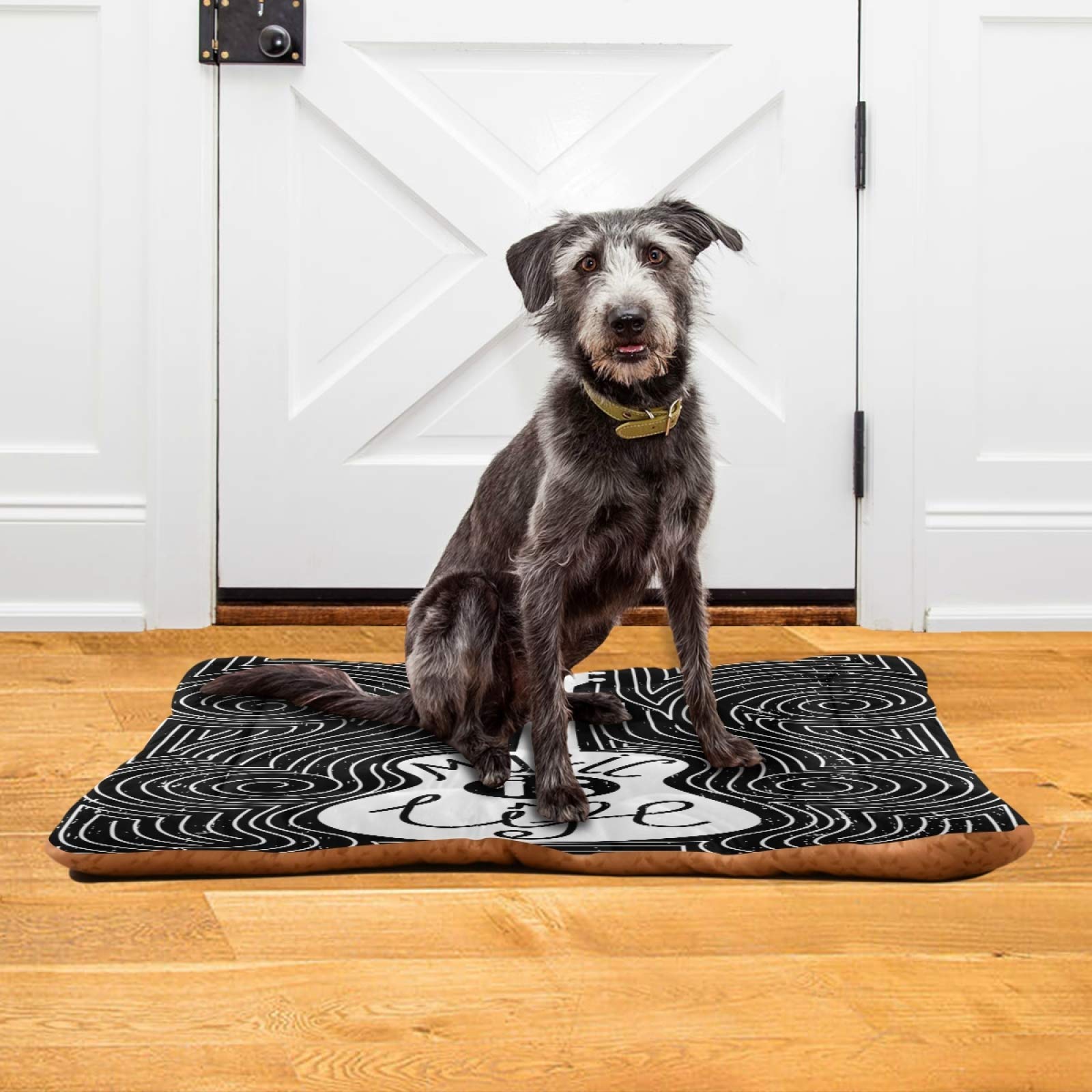 Music is Life Guitar-Shaped Pet Bed - Ultra Soft & Comfortable Rectangle Dog Bed for Small, Medium & Large Dogs (36x24in) - Calming Cat & Dog Bed for Living Room, Bedroom & Pet Nursery