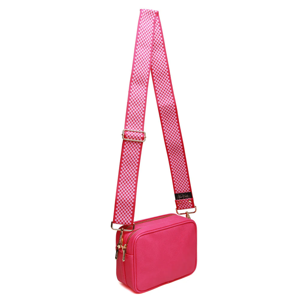 Alice Wheeler Soho Camera Crossbody Bag for Women - Stylish Hot Pink Leather Purse for Travel, Everyday Use & Photography Enthusiasts