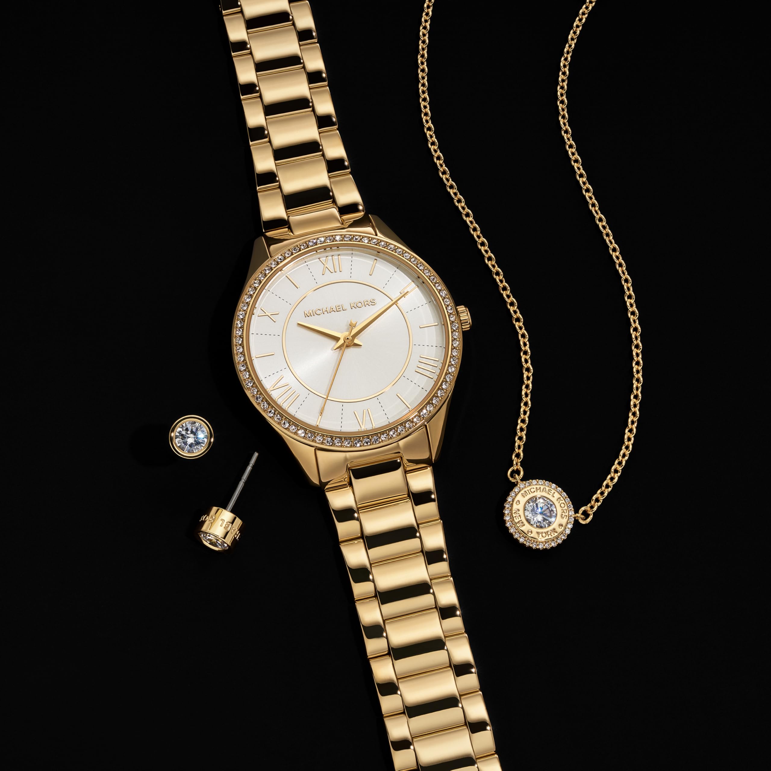 Michael Kors Lauryn Women's Stainless Steel Bracelet Watch - Elegant Gold-Tone Dress Watch for Women | Perfect for Office, Date Night & Special Occasions