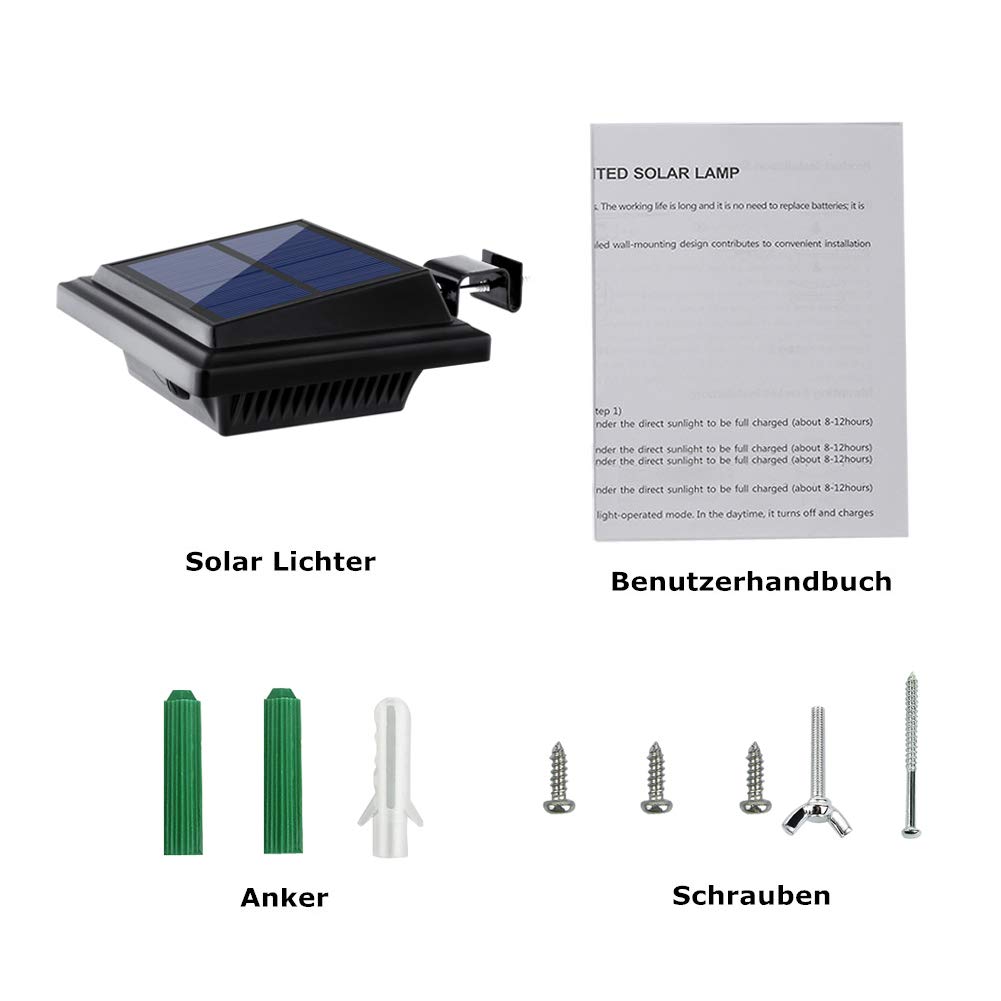 UniqueFire 40 LED Solar Gutter Lights Outdoor - Waterproof Solar Powered Deck & Fence Lighting for Wall, Stairs, Steps, Yard (8 Pack, Black/Cool White) | Perfect for Pathway, Garden, Patio & Landscape Illumination