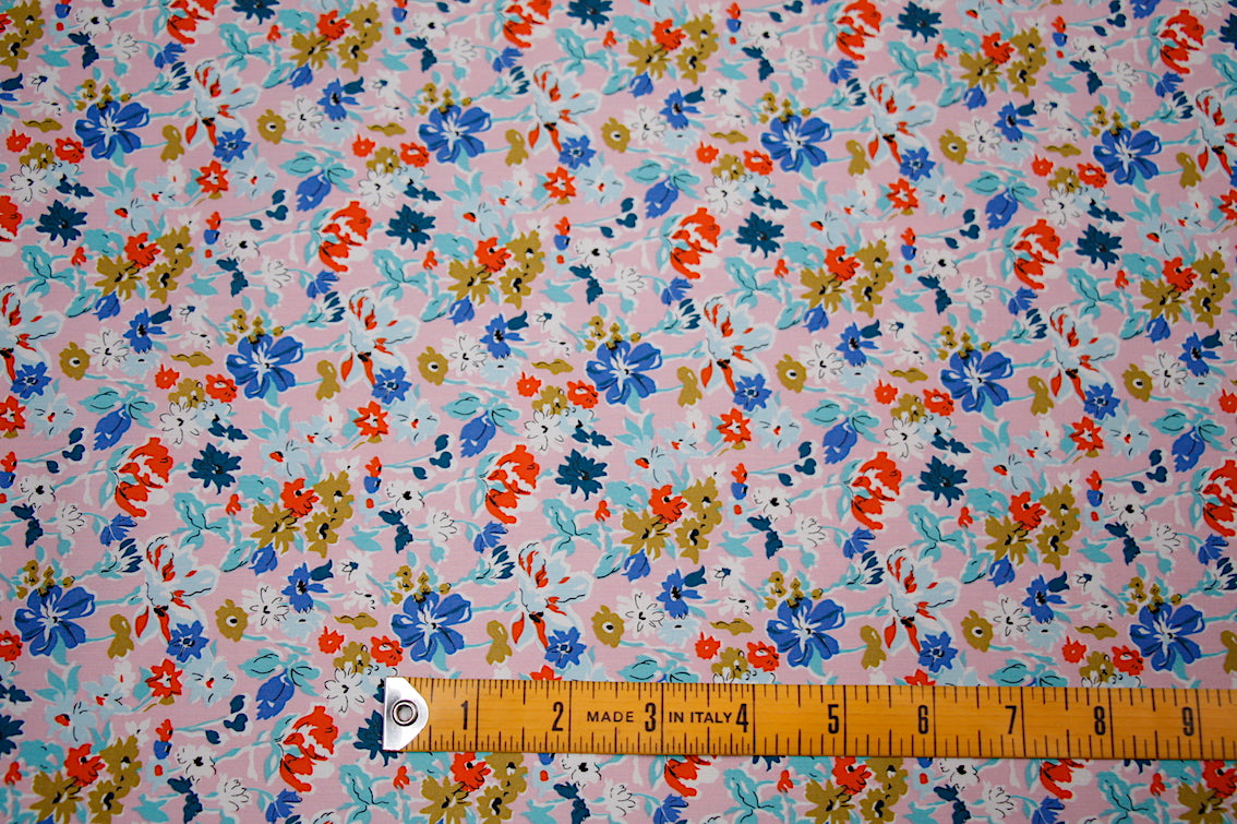 California Bloom Pink Tana Lawn - Lightweight Cotton Fabric for Dresses, Skirts & Blouses - Perfect for Summer Fashion & DIY Sewing Projects