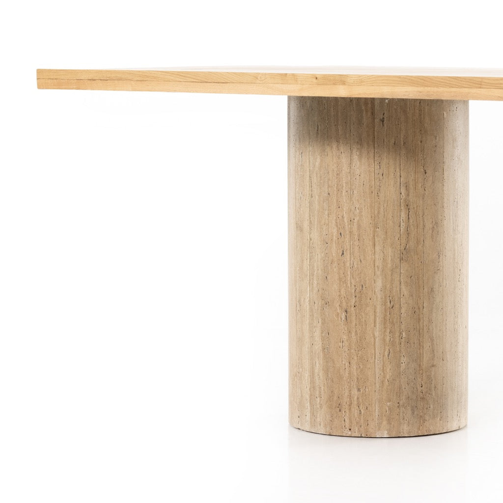 Malia Solid Oak Dining Table - Natural Wood Finish - Perfect for Kitchen, Dining Room & Farmhouse Decor