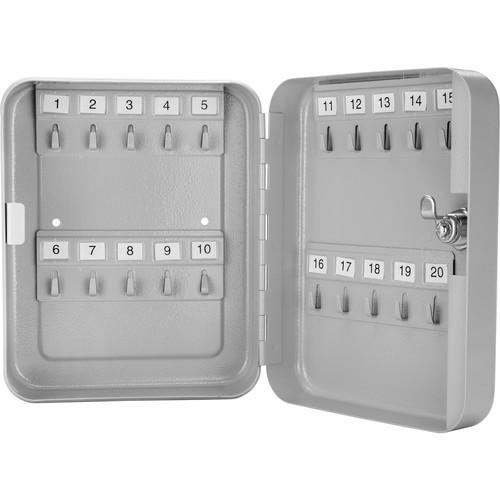 Barska CB12482 20-Key Security Lock Box - Grey - Heavy Duty Safe for Home, Office & Travel - Secure Storage for Keys, Cash & Valuables