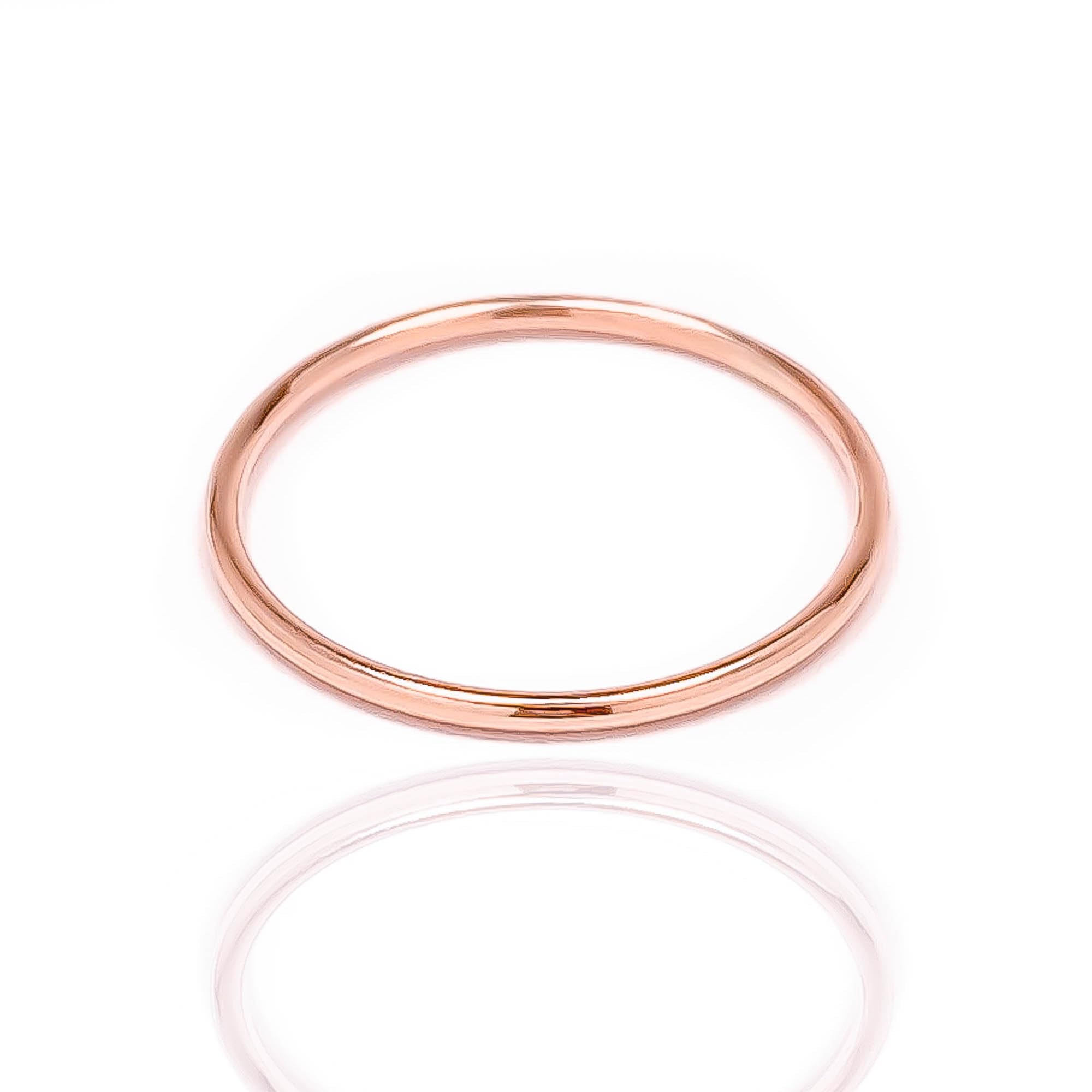 14K Rose Gold Filled Stackable Rings for Women - 1mm Thin Smooth Comfort Fit Band - Custom Made Dainty Stacking Rings - Perfect for Layering, Everyday Wear & Special Occasions