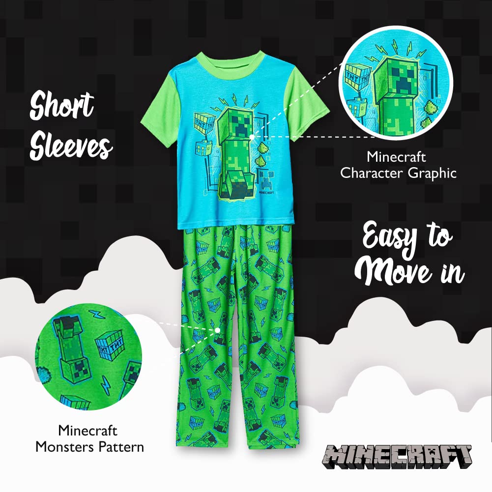 **Minecraft Boys' Pajama Set - Soft Cotton Sleepwear for Kids - Perfect for Bedtime & Sleepovers**
