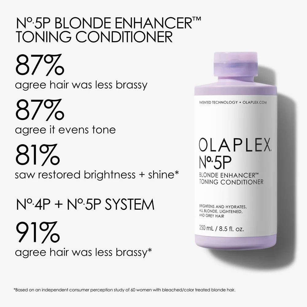 Olaplex No.5P Blonde Enhancer Toning Conditioner for Bleached & Highlighted Hair - Purple Shampoo to Neutralize Brassiness & Brighten Blonde Hair - Perfect for Salon & Home Hair Care