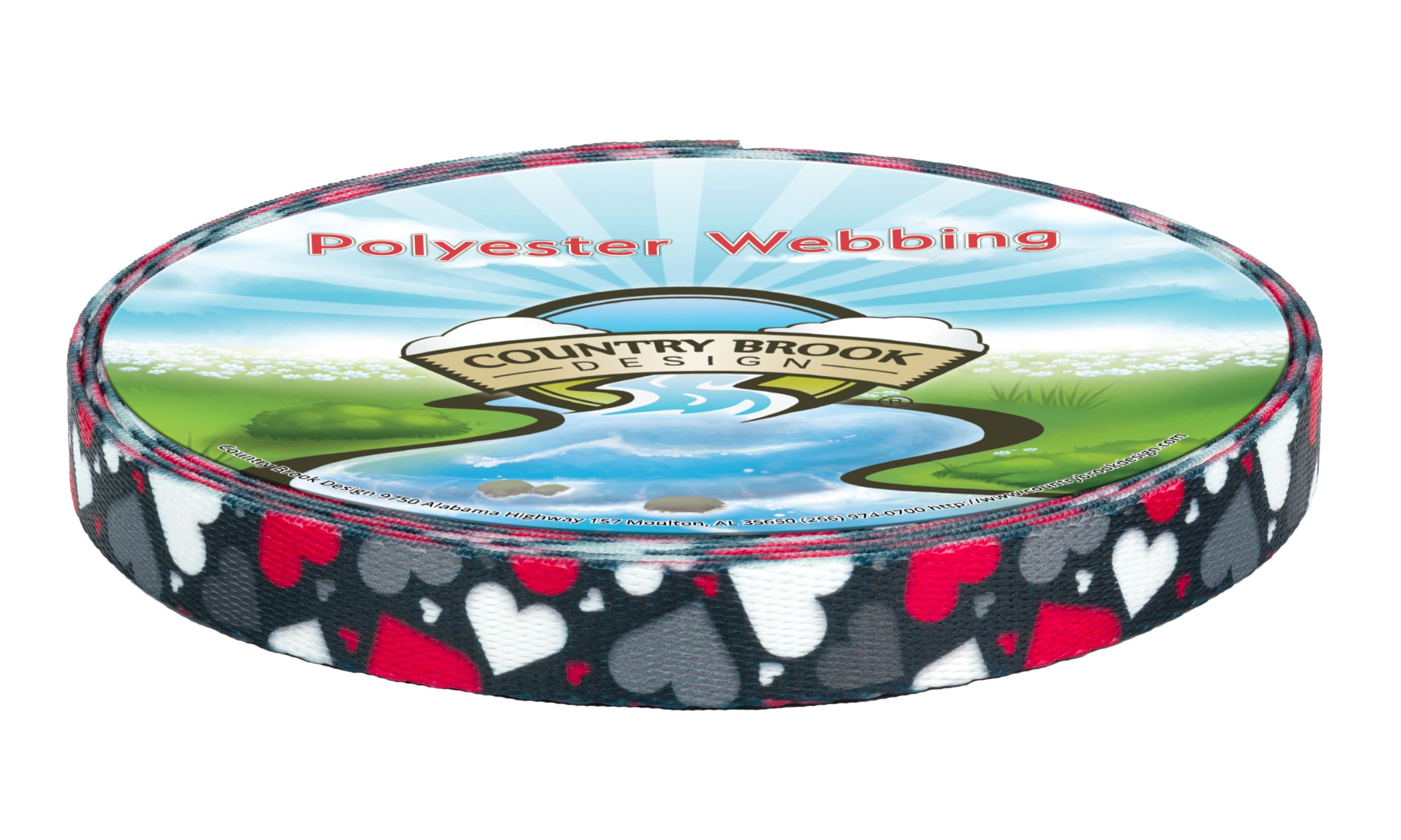 Country Brook Design - Be Mine Polyester Webbing Dog Collar & Leash Set - Valentine's Day Pet Accessories for Small Medium Dogs - Perfect for Walks, Training & Gifts
