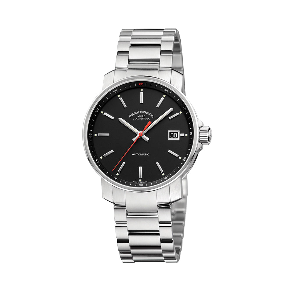 29er Black Dial Stainless Steel Bracelet Watch for Men - Waterproof Sports Chronograph Wristwatch for Cycling, Running & Outdoor Activities