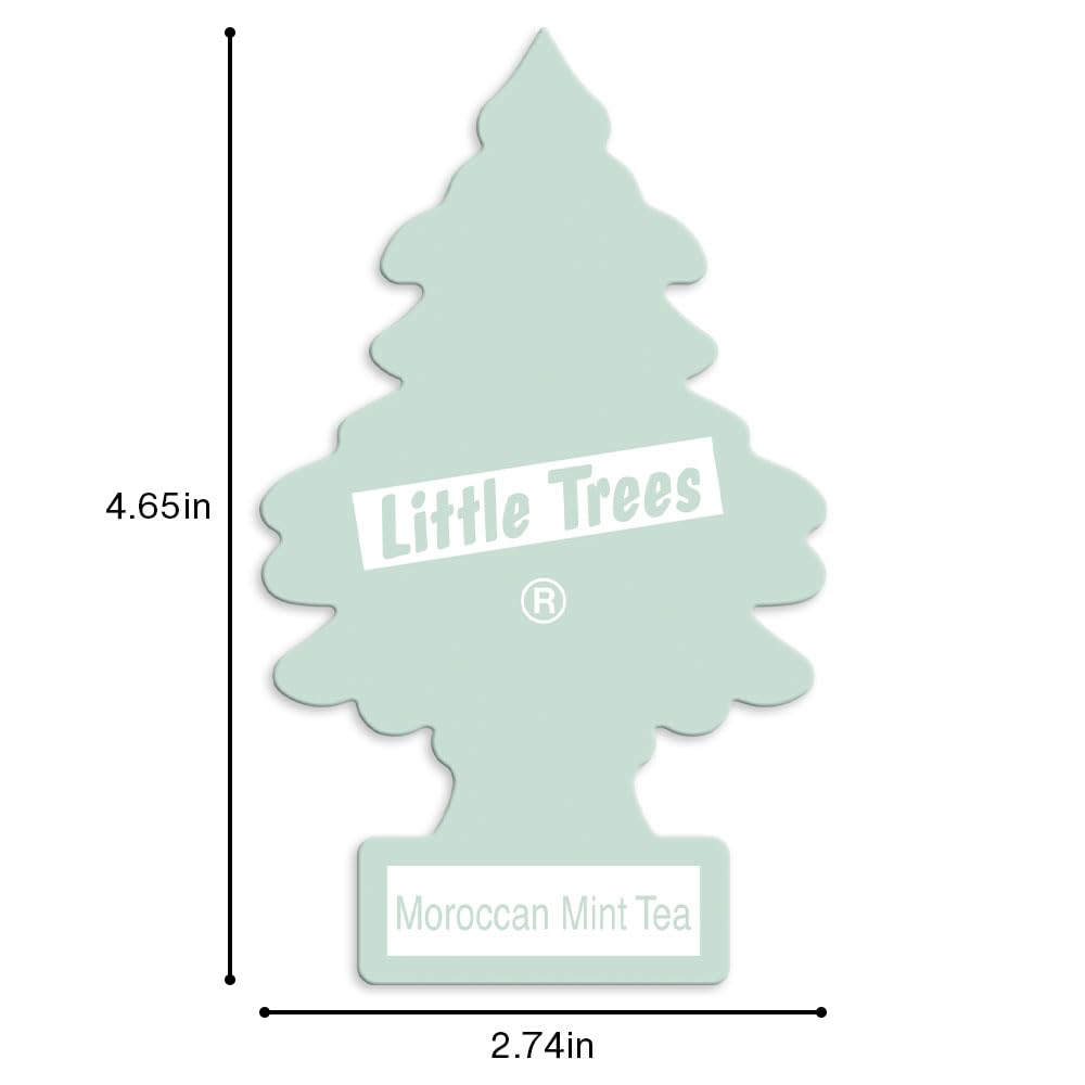 LITTLE TREES Air Fresheners for Car & Home - 24 Pack Moroccan Mint Tea Scented Hanging Trees | Long Lasting Fragrance | Perfect for Vehicles, Offices, Closets & Small Spaces