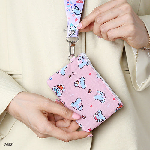 BT21 Minini Double Pocket Coin Pouch - Cute Cartoon Wallet for Cash, Cards & Coins | Perfect for Cosplay, K-Pop Fans & Everyday Use