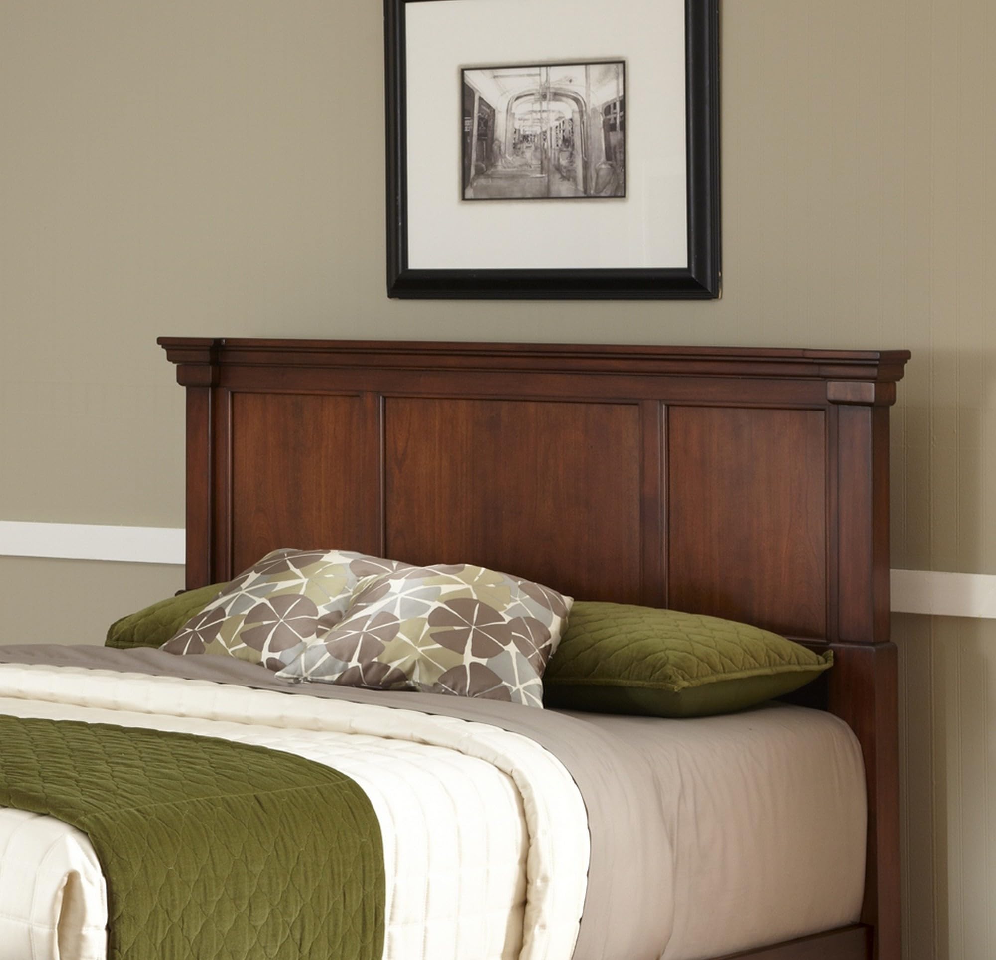Homestyles Aspen Rustic Cherry Queen Headboard - Solid Wood Bed Frame for Master Bedroom Decor | Farmhouse & Rustic Bedroom Furniture