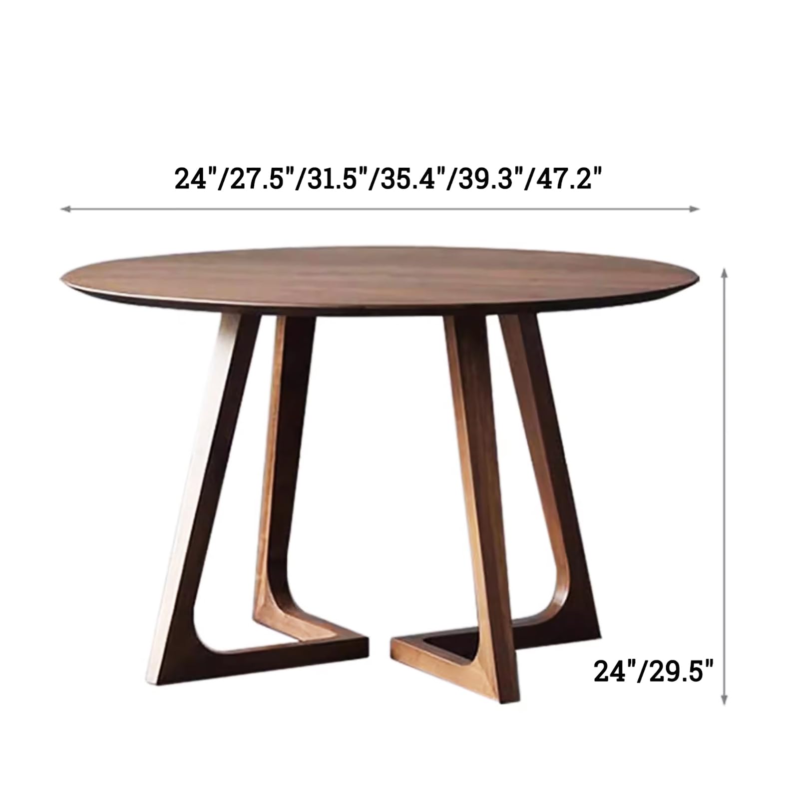 Mid Century Modern Round Dining Table - Solid Wood Farmhouse Pedestal Table for Kitchen & Dining Room - 24 Inch Small Coffee Table for 2-4 People - Perfect for Small Spaces, Breakfast Nooks & Cozy Gatherings (24