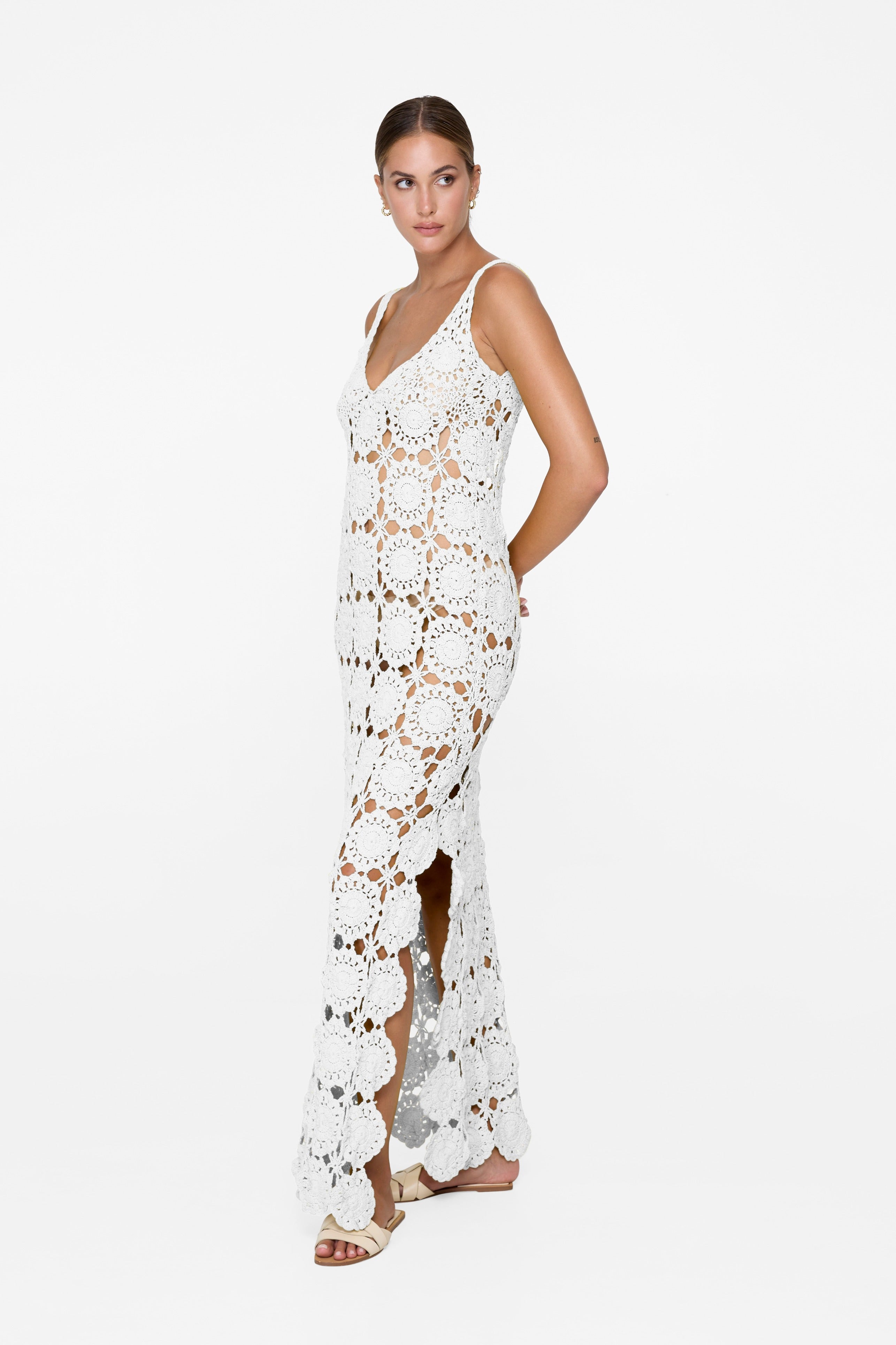 Anita Dress Salt Handmade Crochet - Boho Chic Summer Beach Dress for Women | Perfect for Vacations, Weddings & Date Nights