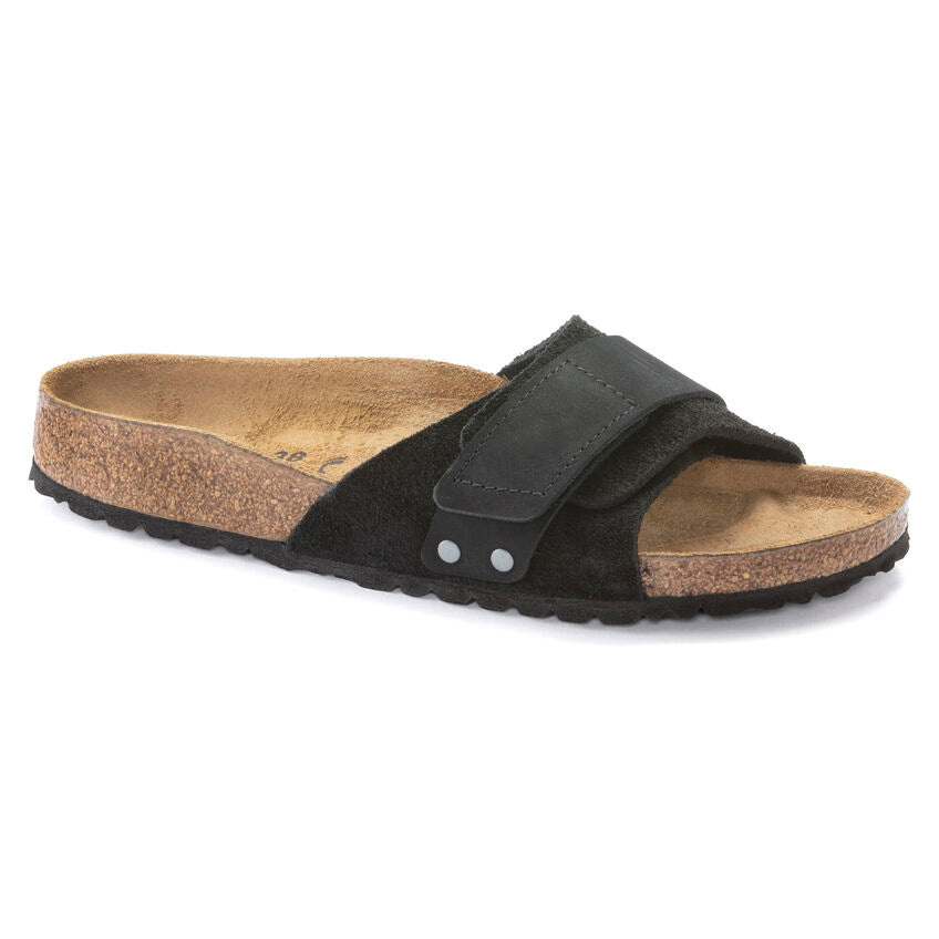 Birkenstock Women's Oita Suede Leather Sandals - Black | Comfortable Slip-On Casual Shoes for Walking, Travel & Everyday Wear
