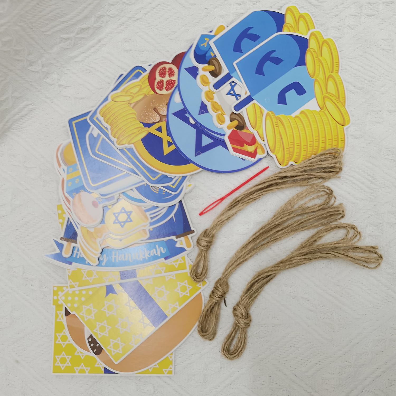 36Pcs Hanukkah Party Hanging Decorations Set - Holiday Christmas Chanukah Birthday Party Supplies, Home Decor for Festival & Celebration - Perfect for Wall, Ceiling, Window and Door Decorations