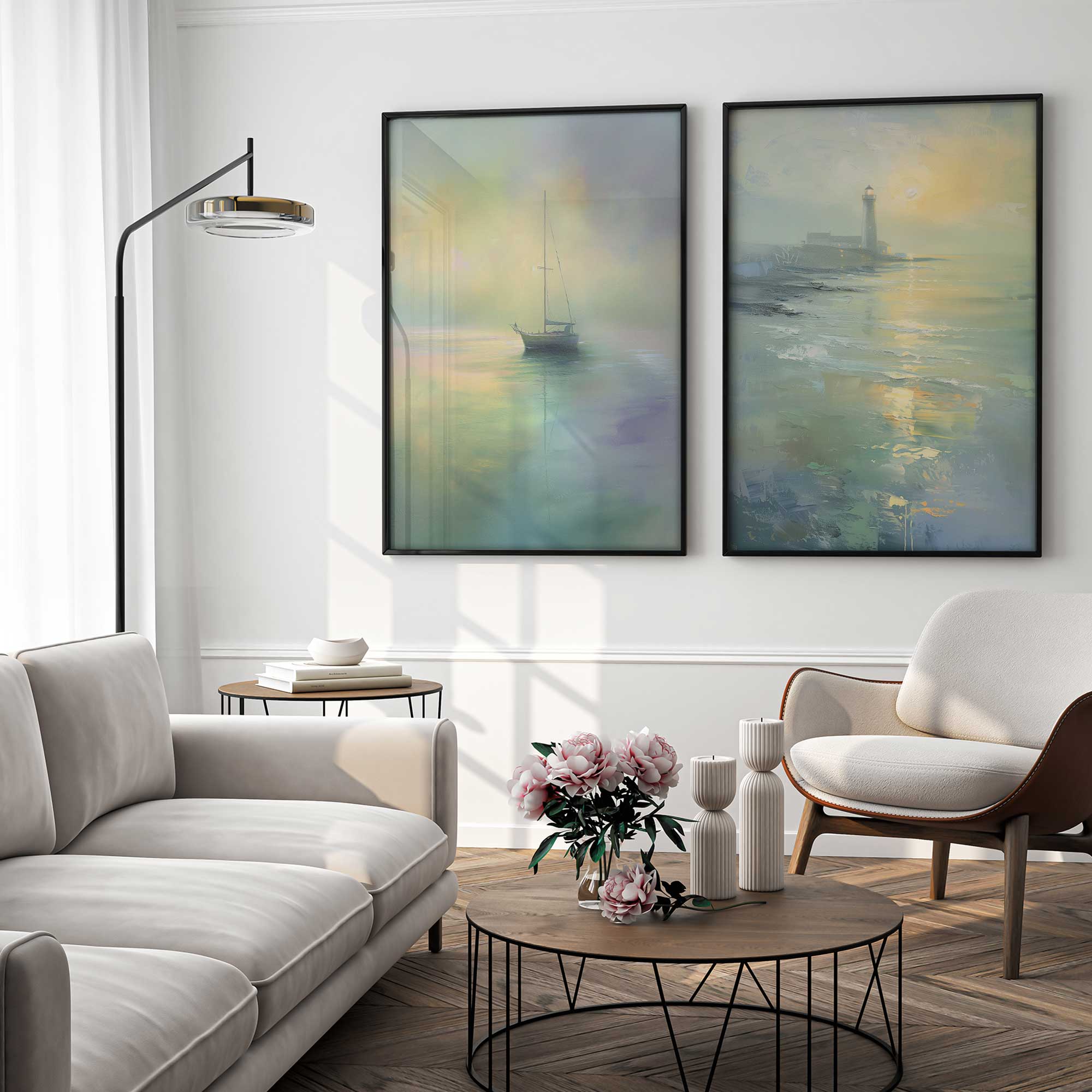 Guiding Light Wall Art Set of 2 - Premium Archival Matte Paper Prints - Perfect for Home Decor, Office & Meditation Spaces