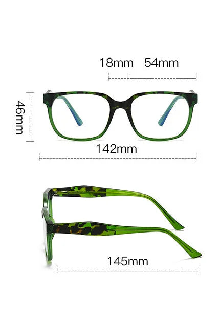 CCspace Women's Full Rim Square Polycarbonate Eyeglasses Frame - Lightweight & Durable Glasses for Women - Perfect for Reading, Working & Daily Wear (Style 301382)