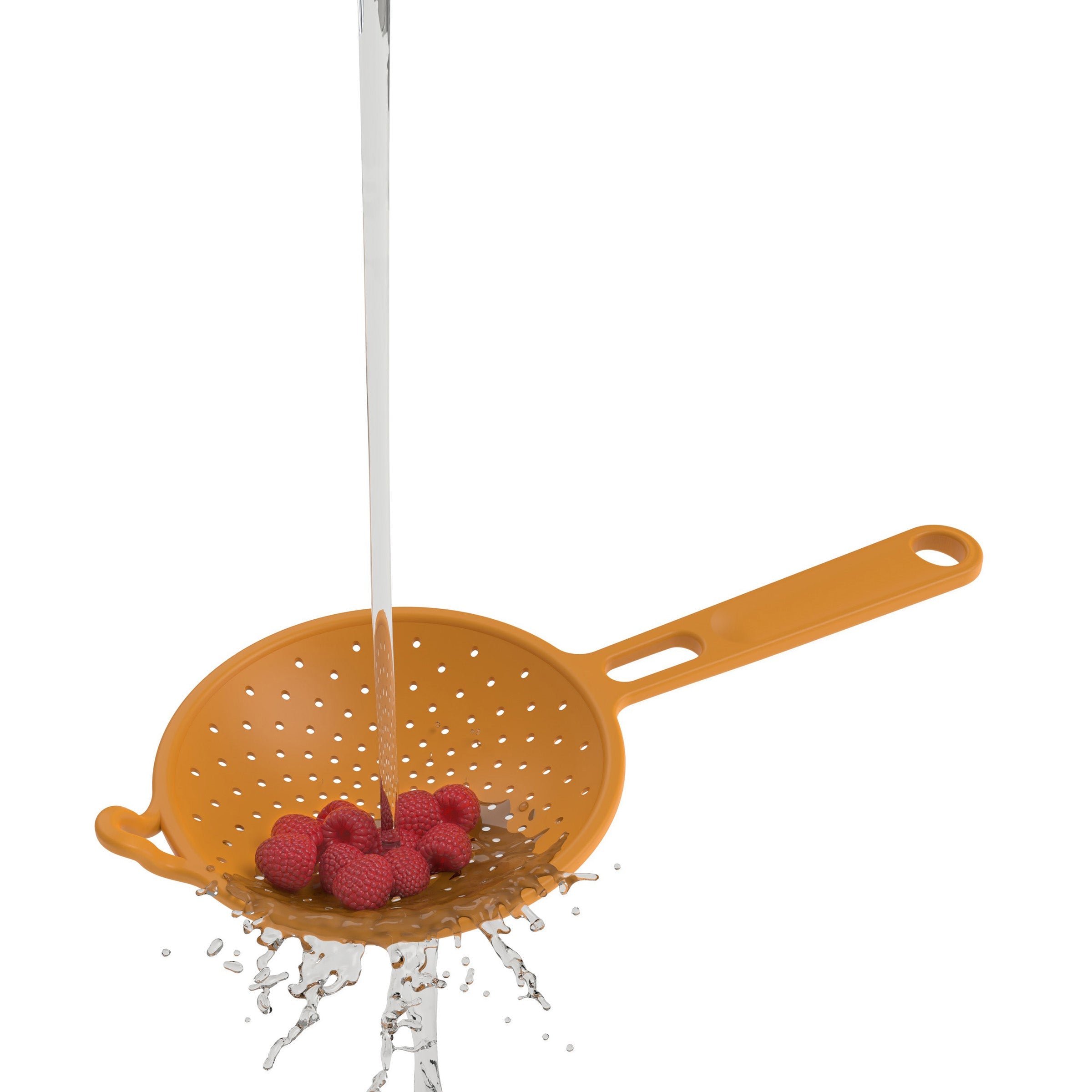 Premium Robert Irvine 2-Piece Silicone Colander Set - BPA-Free, Heat-Resistant Kitchen Strainers in Vibrant Orange - Perfect for Pasta, Vegetables & Fruit Washing