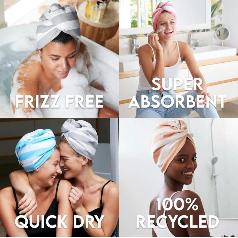 Super Absorbent Microfiber Hair Towel Wrap for Women - Quick Dry Hair Turban, Lightweight & Soft Head Towel (Yellow) - Perfect for Post-Shower, Gym, Swimming & Travel