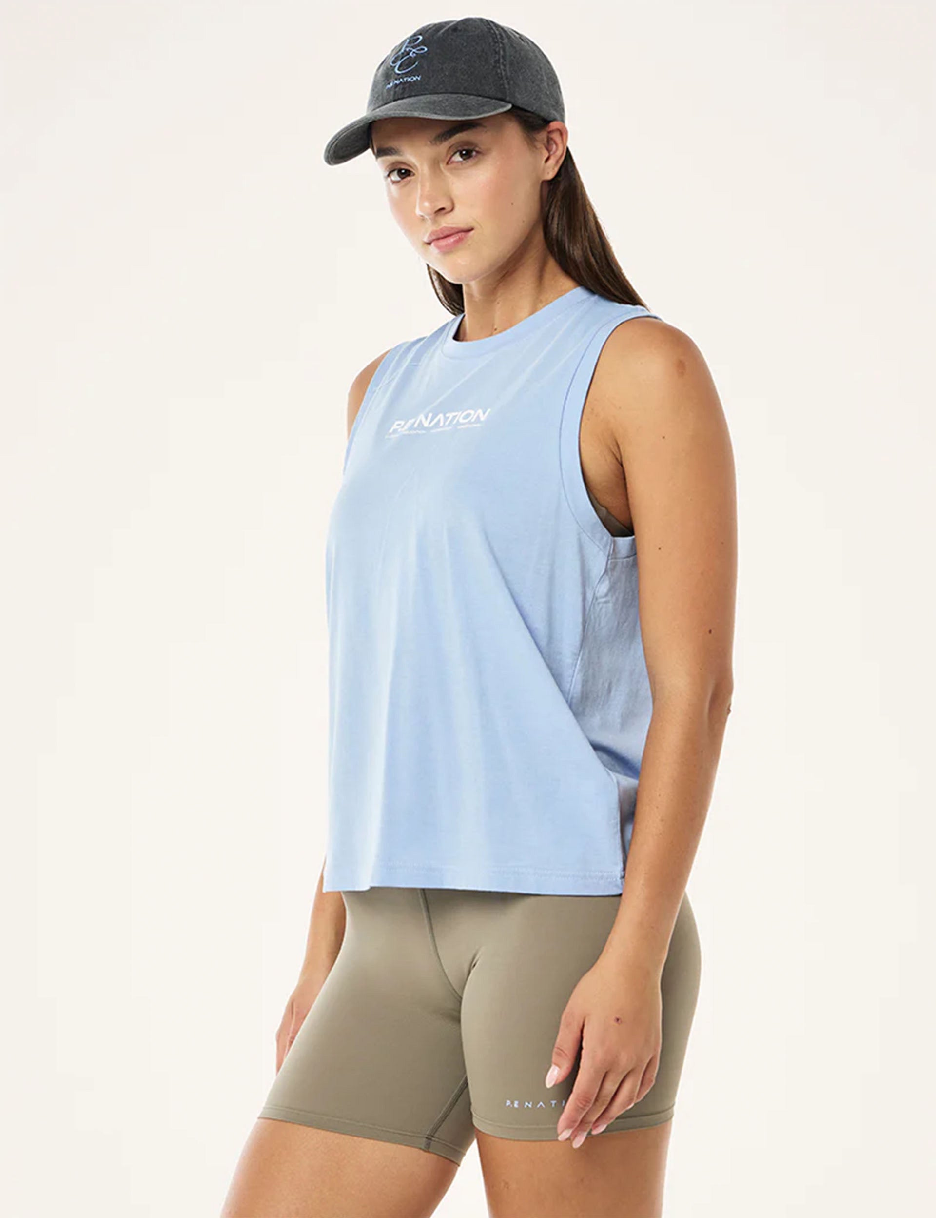 Shuffle Tank Top for Women - Soft & Comfortable Dusty Blue Casual Tee - Perfect for Yoga, Gym, and Everyday Wear