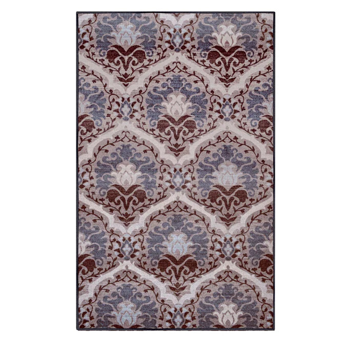 Chloe Floral Damask Non-Slip Washable Indoor Area Rug or Runner - Perfect for Living Room, Bedroom, and Hallway Decor