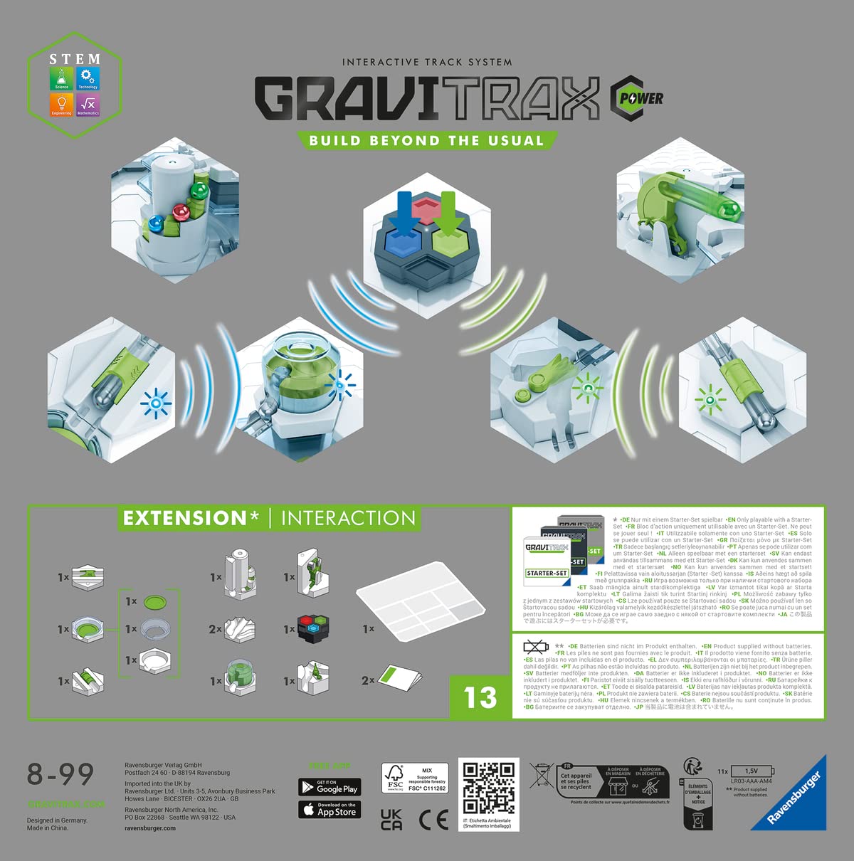 Ravensburger GraviTrax Power Extension STEM Construction Toy - Interactive Marble Run & Maze Track System for Kids Ages 8+ | Educational Building Game for Home & Classroom STEM Learning Activities