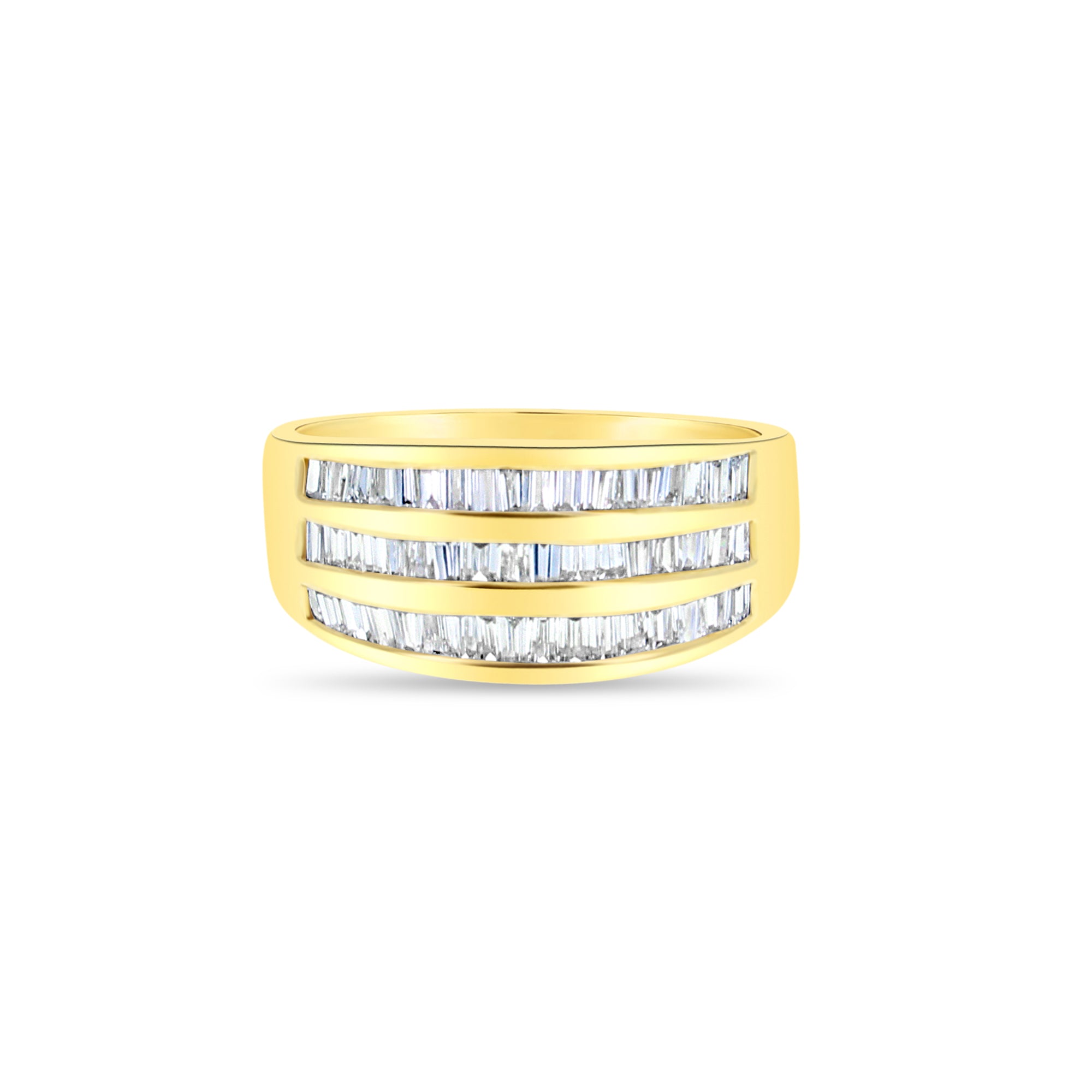 1.00cttw Baguette Diamond Wedding Band Ring - 14K Yellow Gold for Women, Bridal Jewelry, Anniversary Gift, Engagement Ring, Stackable Band for Everyday Wear