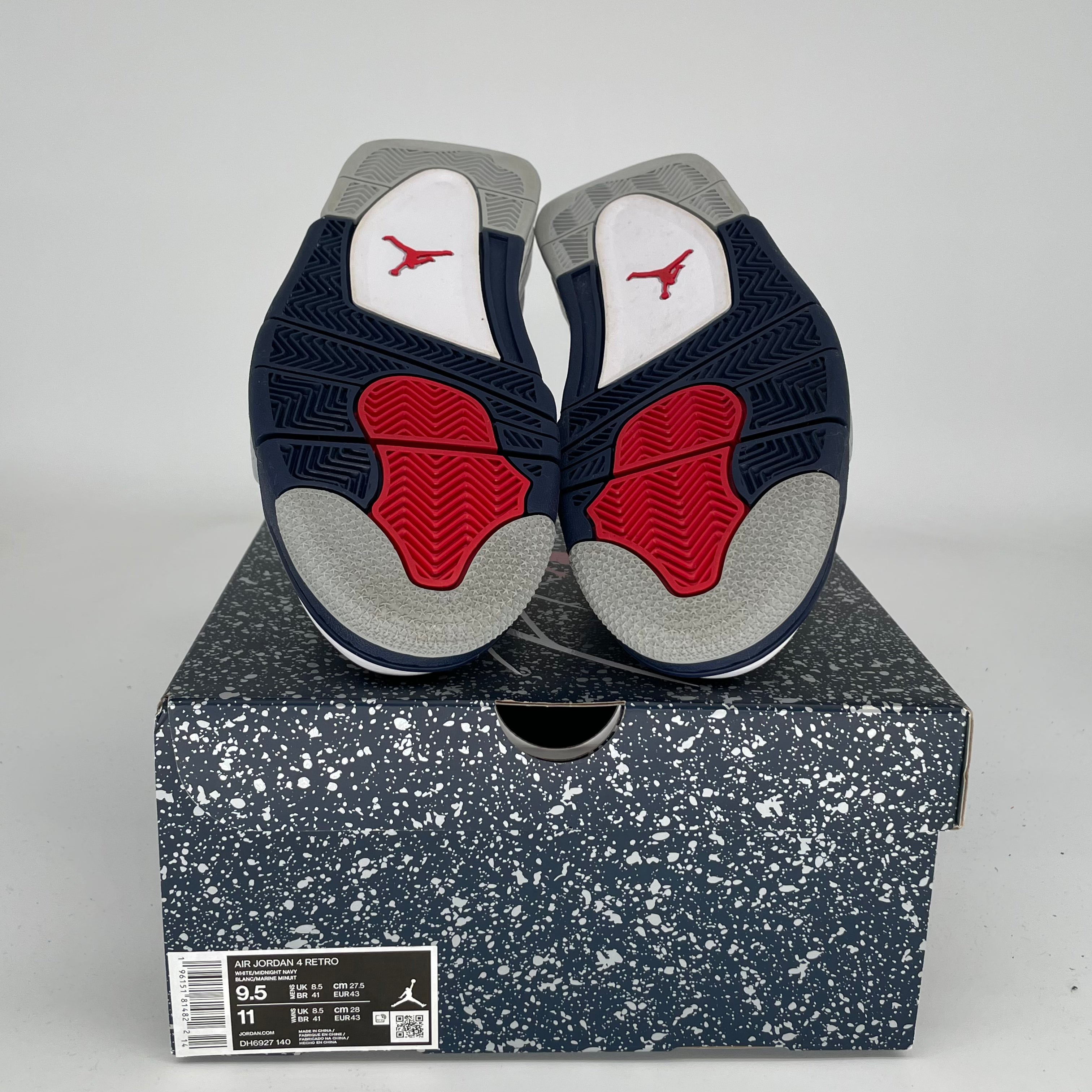 Air Jordan 4 Retro 'Midnight Navy' Men's Basketball Shoes Size 9.5 - DH6927-140 | Authentic Sneakers for Casual Wear, Street Style & Sneaker Collectors