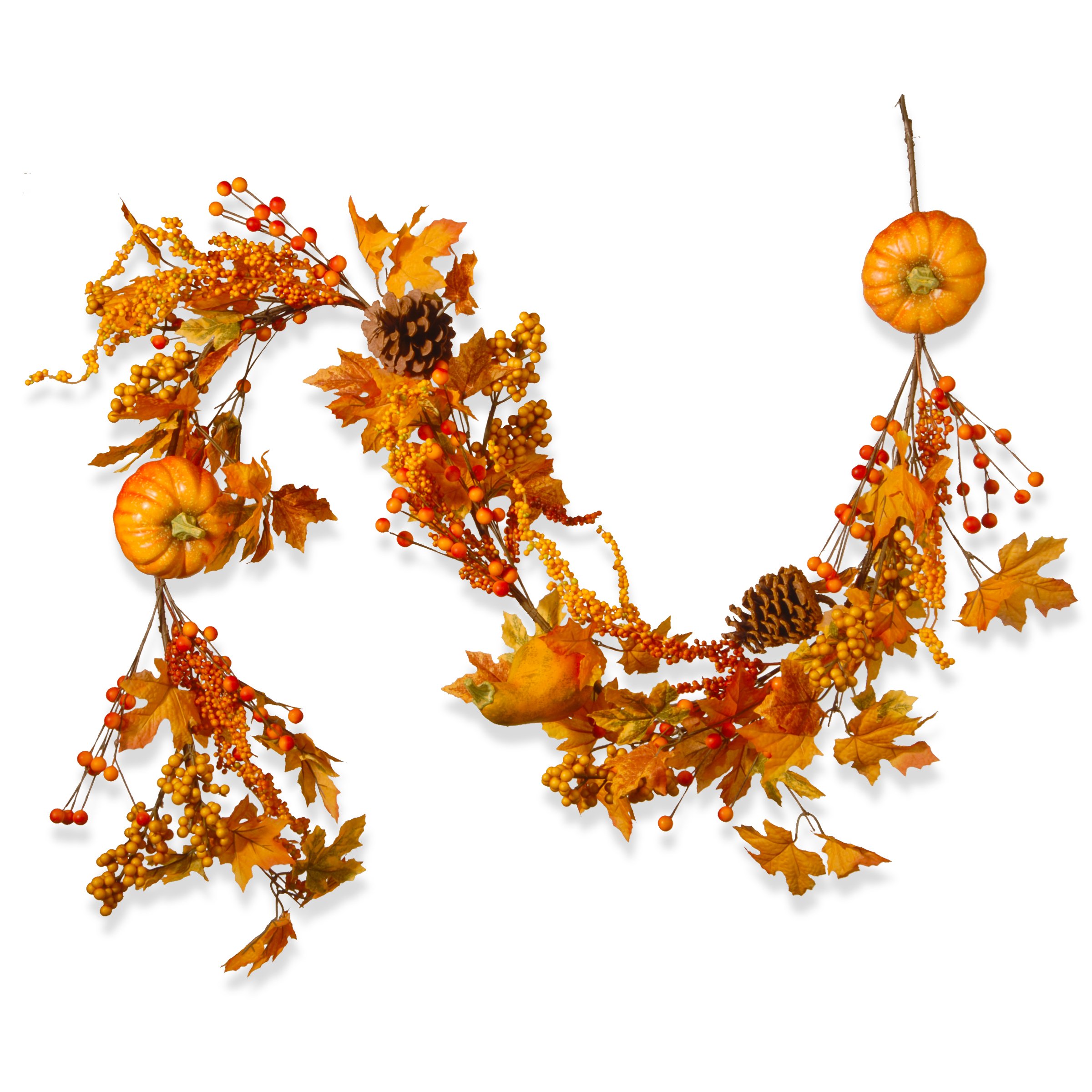 National Tree Company 6 ft Artificial Autumn Garland - Realistic Pumpkins, Pinecones, Berries & Maple Leaves for Fall Decor | Perfect for Mantels, Tables & Thanksgiving Home Decor