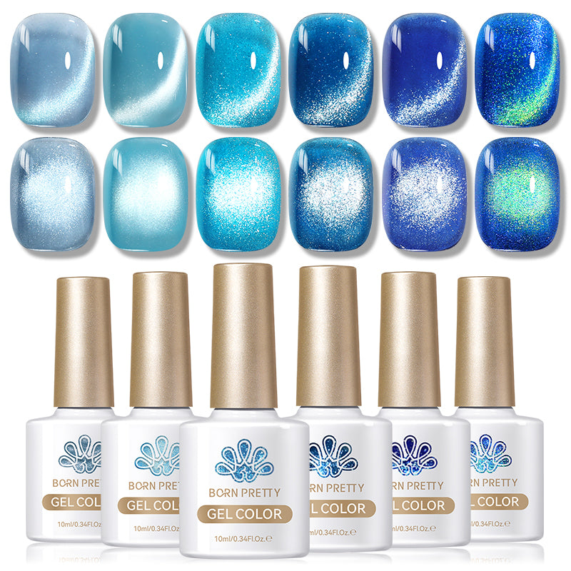 Blue Cat Magnetic Gel Nail Polish - 10ml Long Lasting UV LED Soak Off Polish for Nail Art & Manicures - Perfect for Home & Salon Use