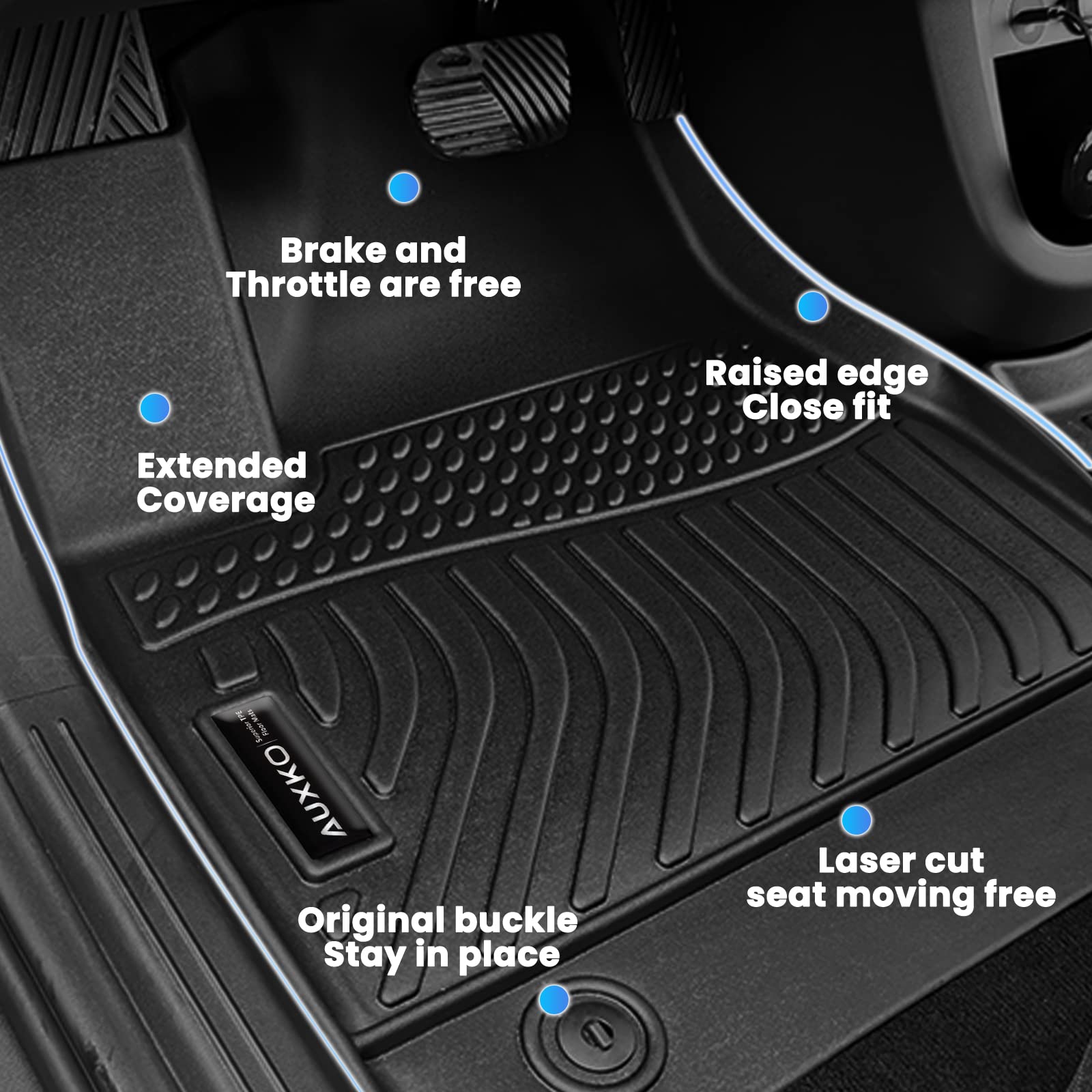 **Auxko All-Weather Floor Mats for Lexus RX 2023-2025 (RX350/RX350h/RX500h) – TPE Rubber Liners, Odorless & Anti-Slip Car Accessories – Perfect for Daily Commute, Road Trips, and All-Season Protection**