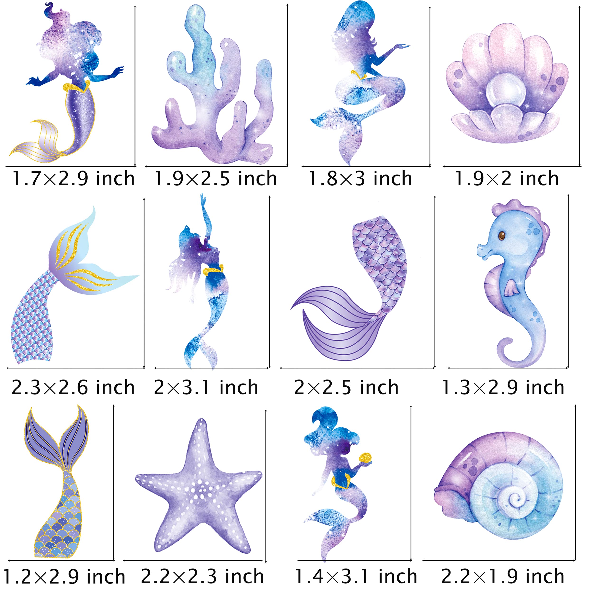 24pcs Mermaid Cupcake Toppers - Under The Sea Party Decorations for Birthday, Baby Shower & Mermaid Theme Events - Perfect for Cake Decorating, Dessert Displays & Ocean-Themed Celebrations